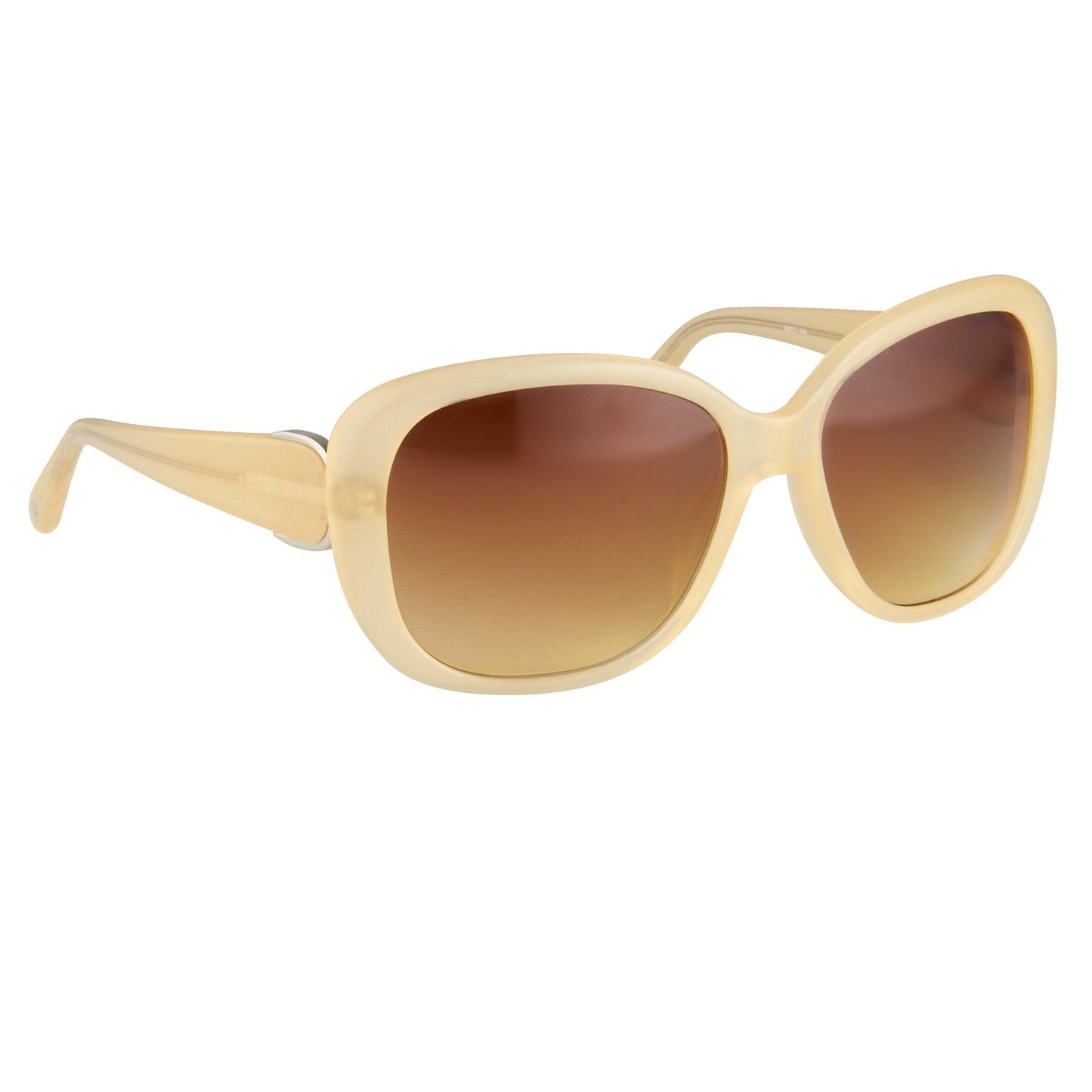 Oscar De La Renta Sunglasses Oversized Nude Silver and Amber