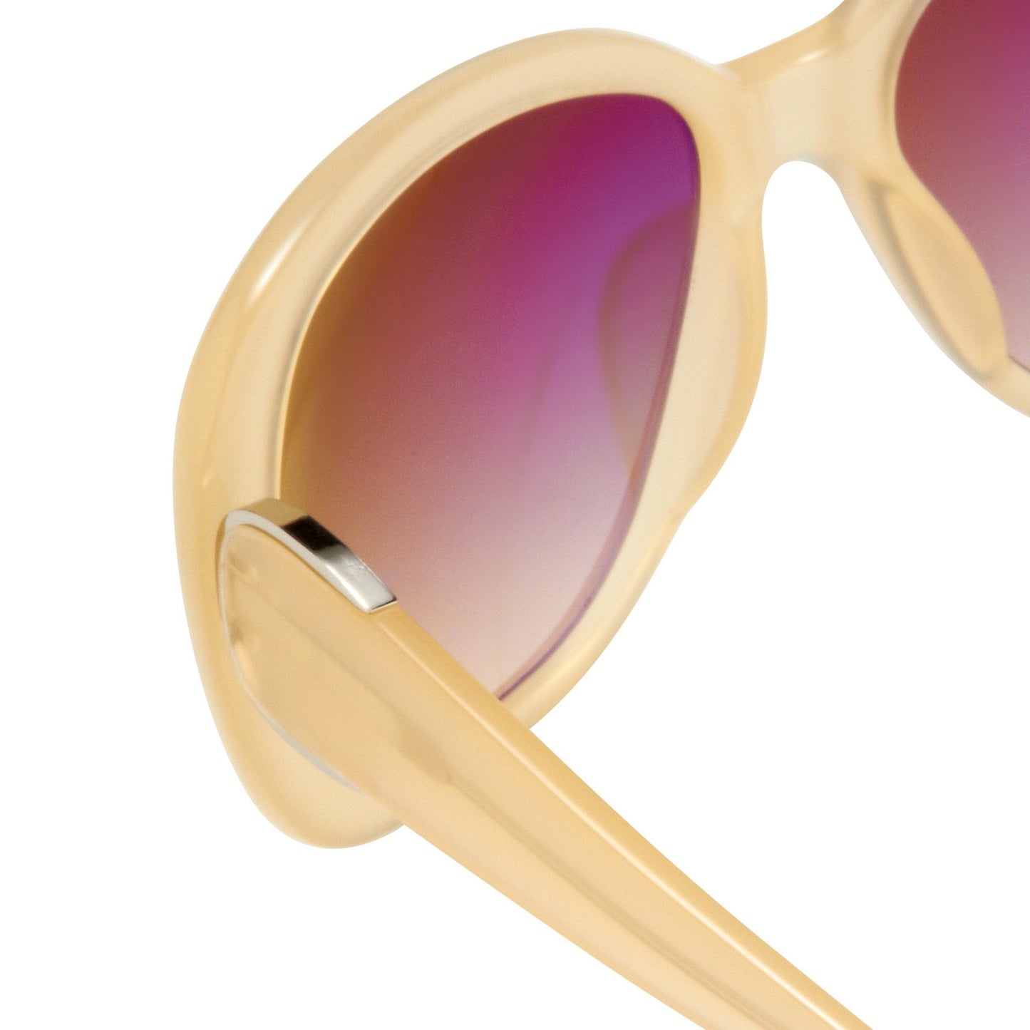 Oscar De La Renta Sunglasses Oversized Nude Silver and Amber