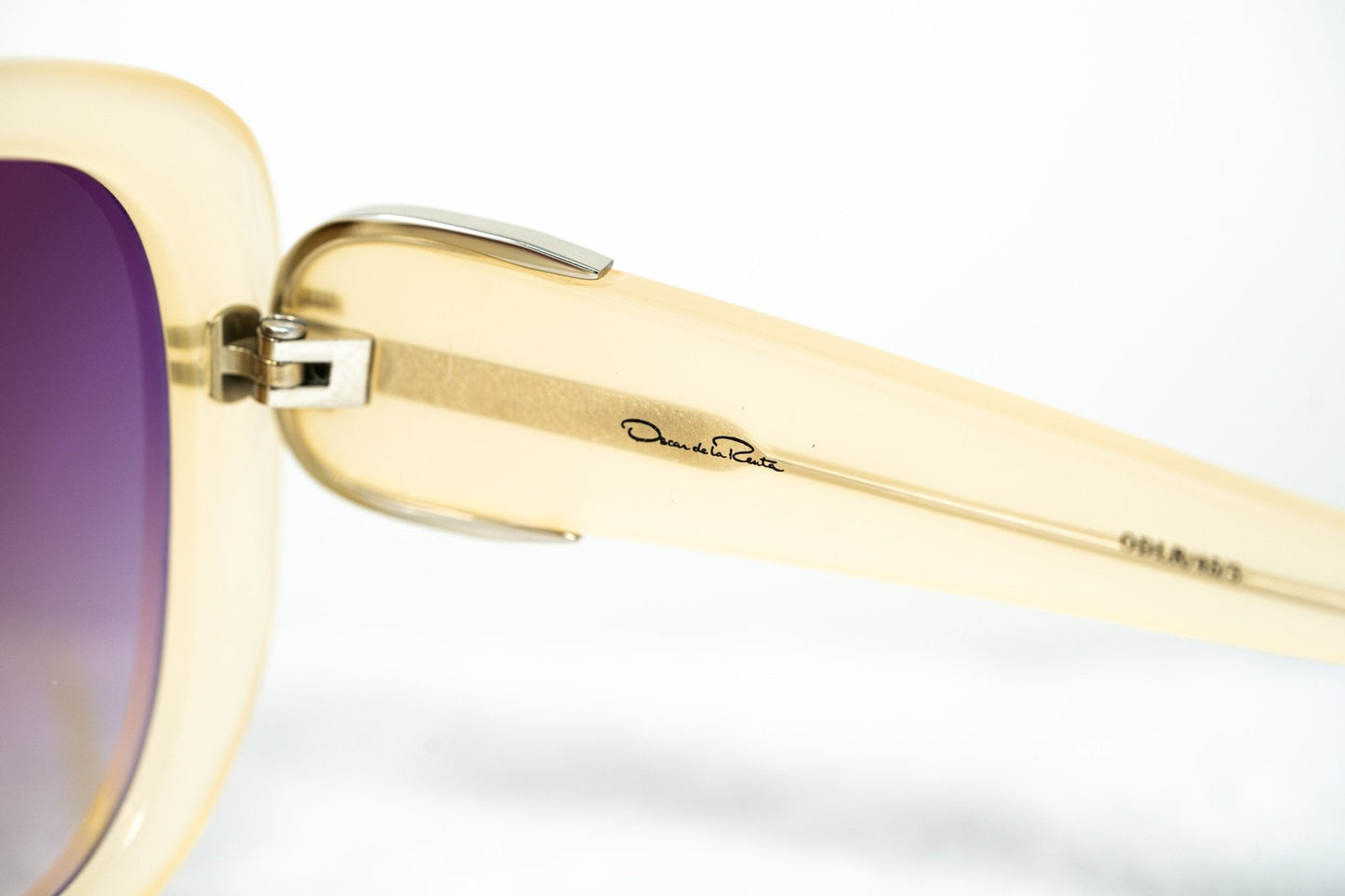 Oscar De La Renta Sunglasses Oversized Nude Silver and Amber