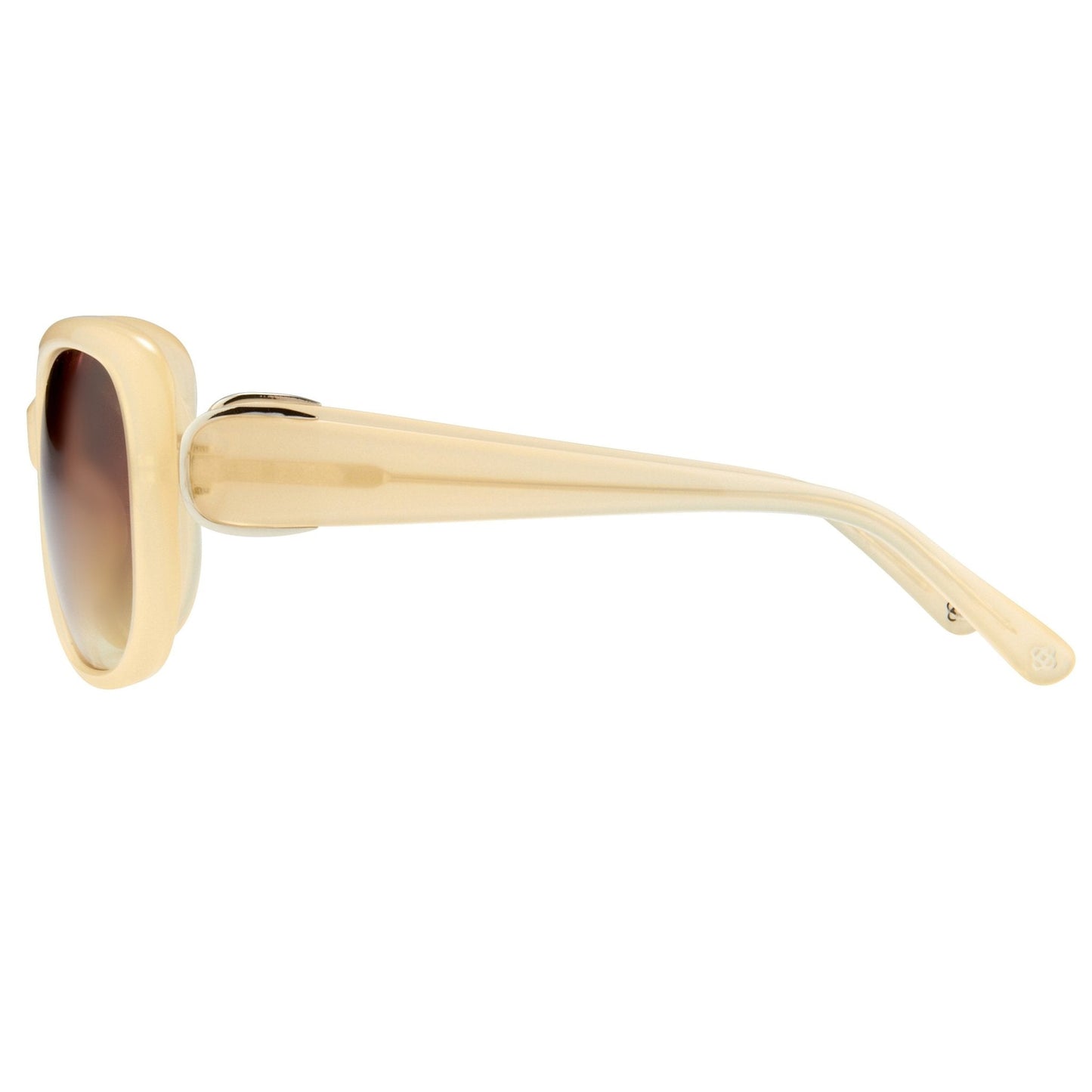 Oscar De La Renta Sunglasses Oversized Nude Silver and Amber