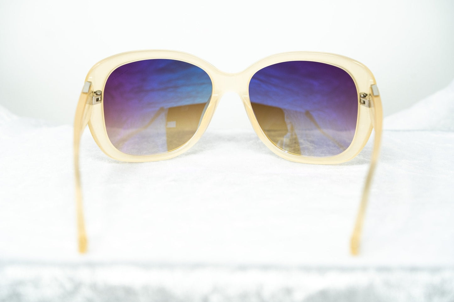 Oscar De La Renta Sunglasses Oversized Nude Silver and Amber