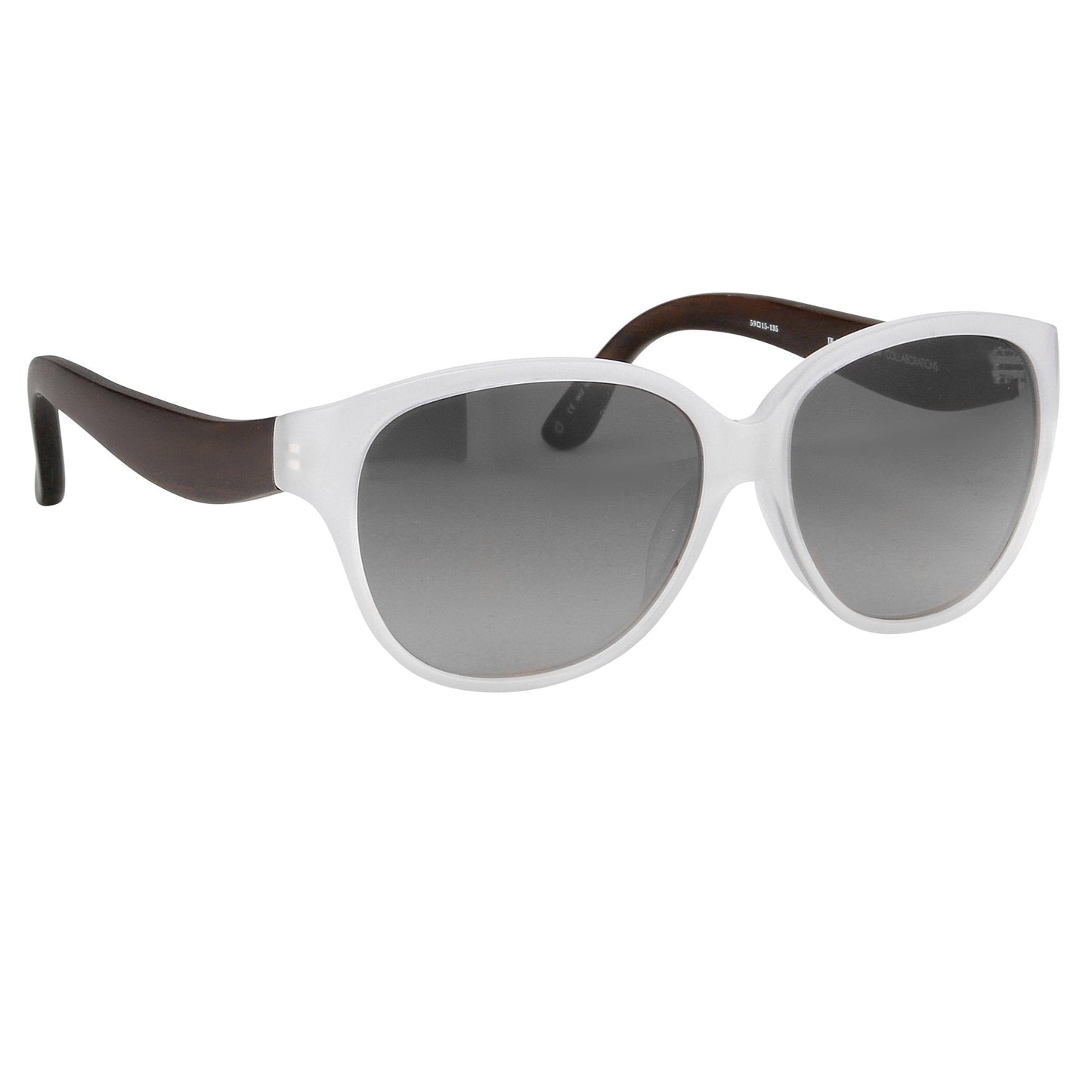 Oscar De La Renta Sunglasses Oval Ivory and Grey Lenses