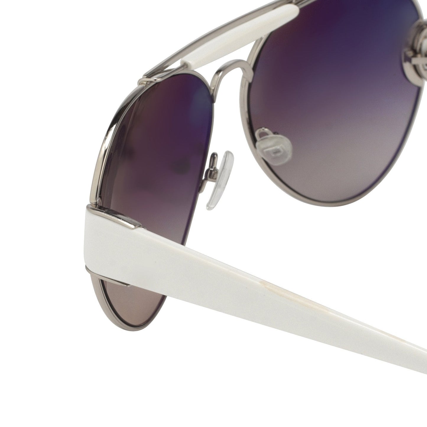 Oscar De La Renta Sunglasses Oversized Silver and Dark Grey