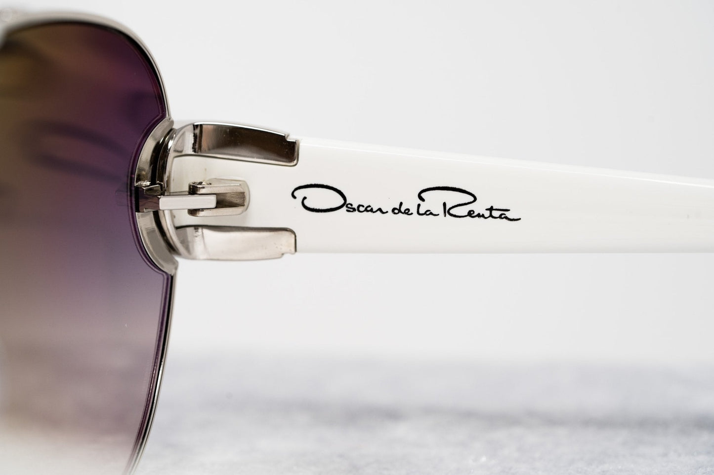 Oscar De La Renta Sunglasses Oversized Silver and Dark Grey