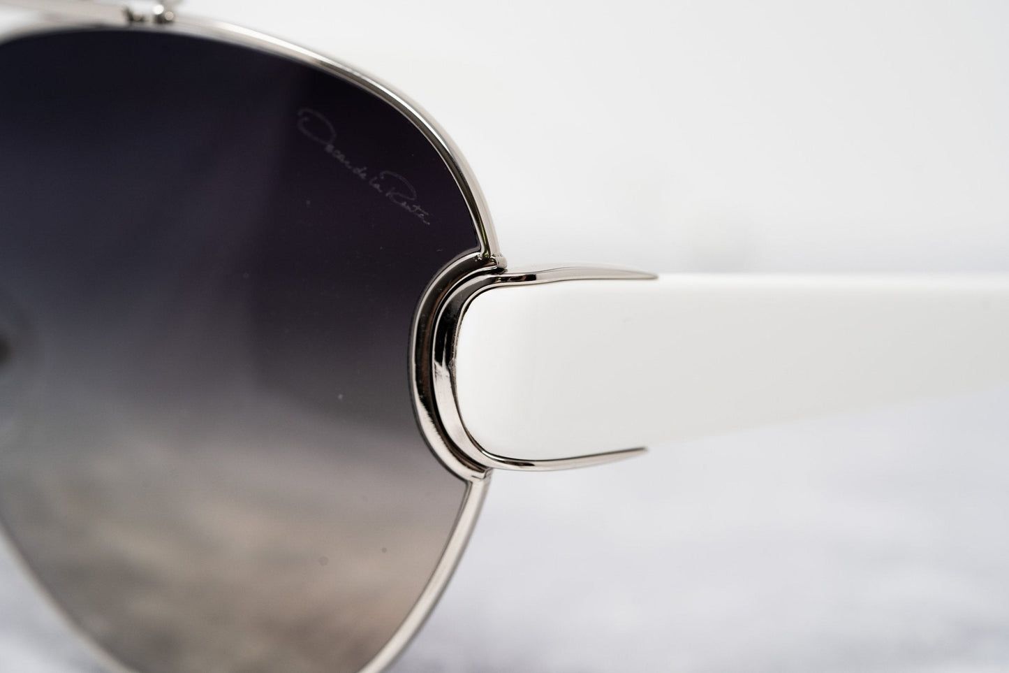 Oscar De La Renta Sunglasses Oversized Silver and Dark Grey