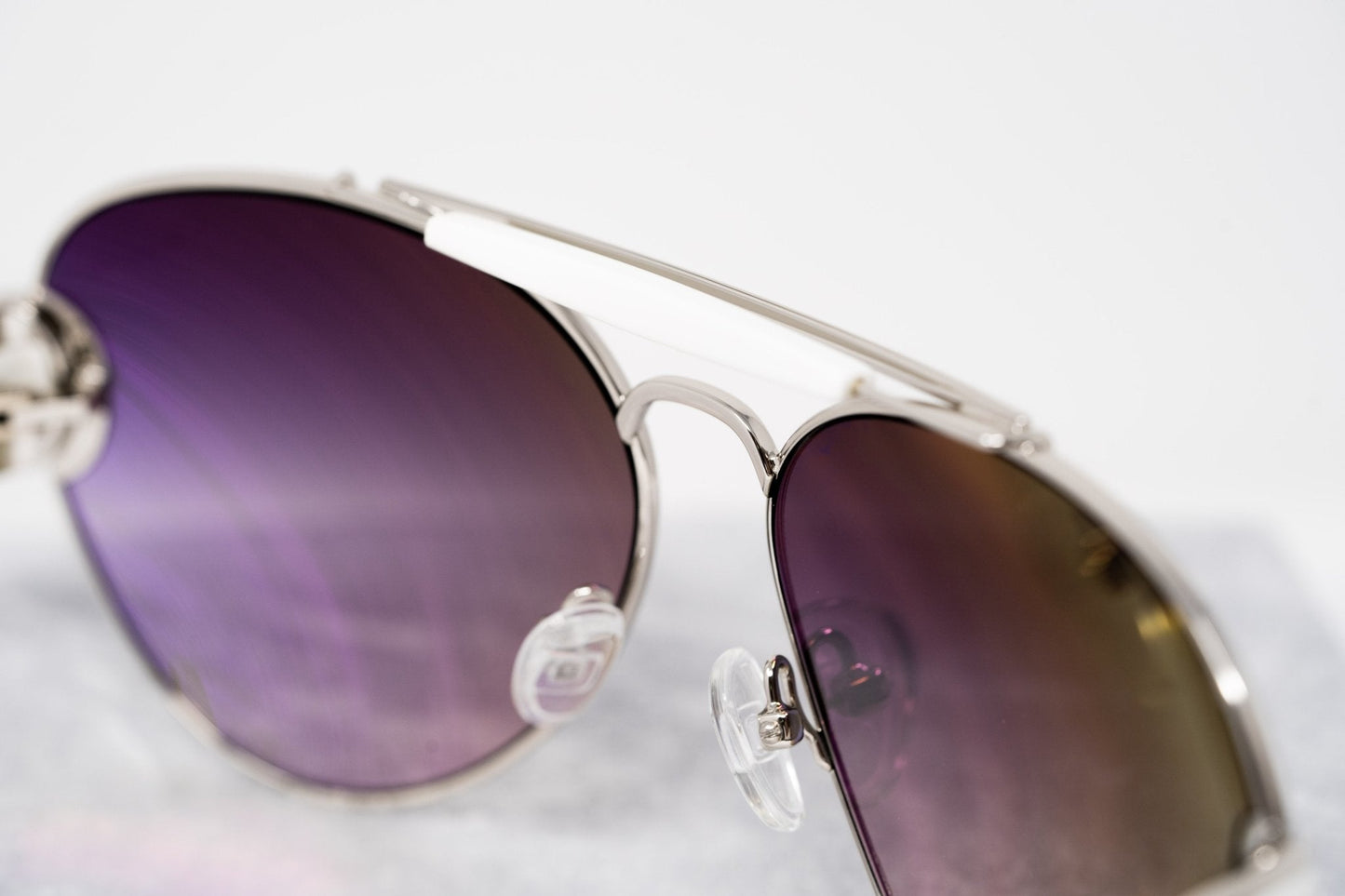 Oscar De La Renta Sunglasses Oversized Silver and Dark Grey