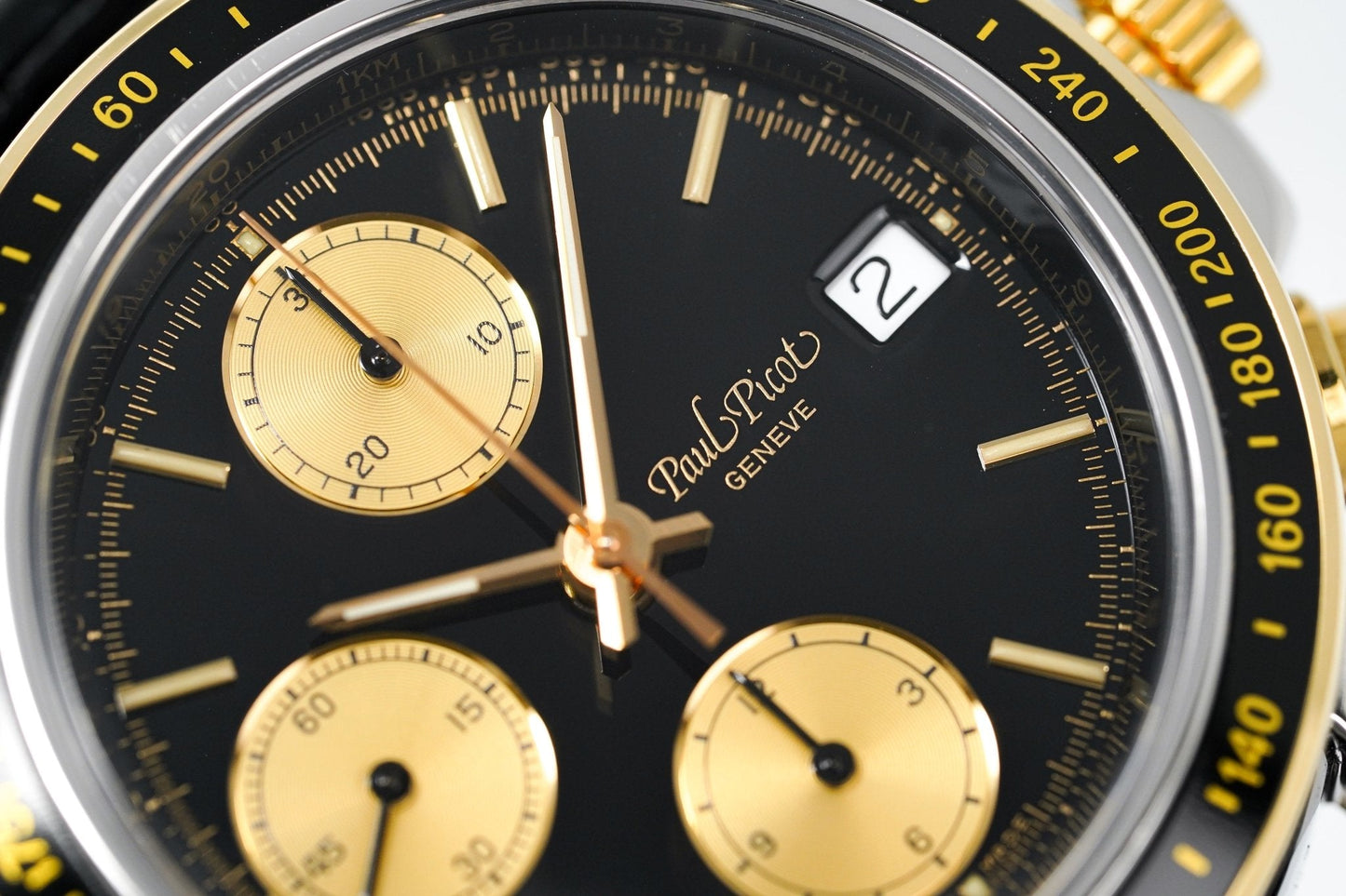 Paul Picot Men's Watch Chronosport Chronograph Black 18K Gold P7005322.332