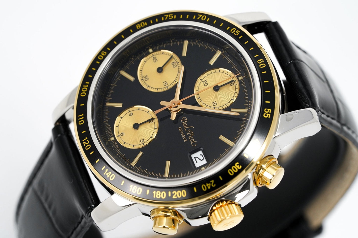 Paul Picot Men's Watch Chronosport Chronograph Black 18K Gold P7005322.332