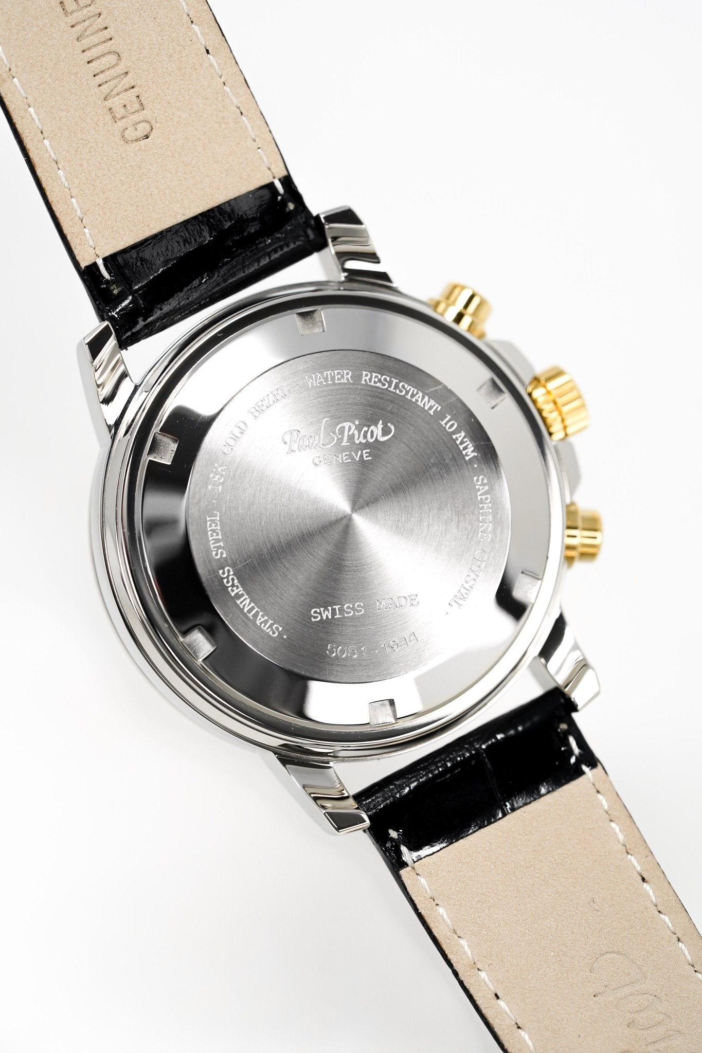 Paul Picot Men's Watch Chronosport Chronograph Black 18K Gold P7005322.332