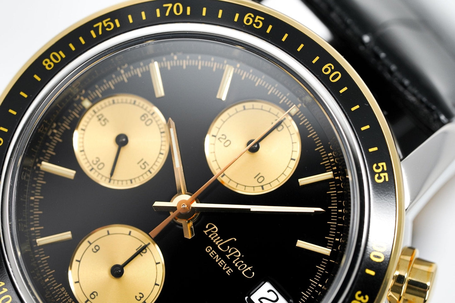 Paul Picot Men's Watch Chronosport Chronograph Black 18K Gold P7005322.332
