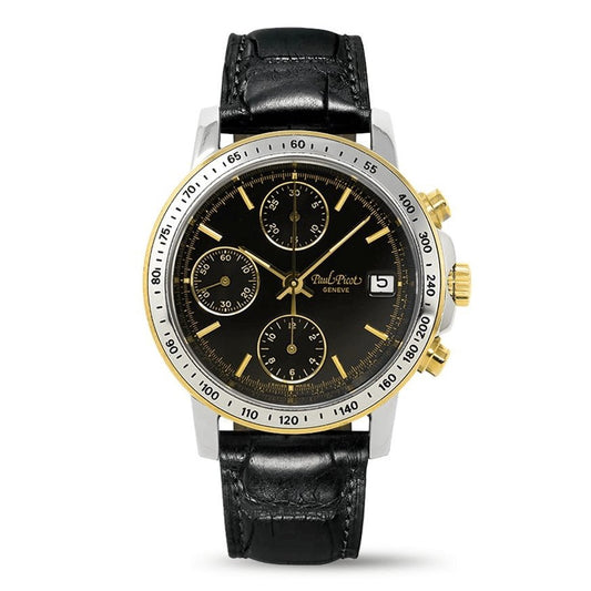 Paul Picot Men's Watch Chronosport Chronograph Black 18K Gold P7005322.332-A