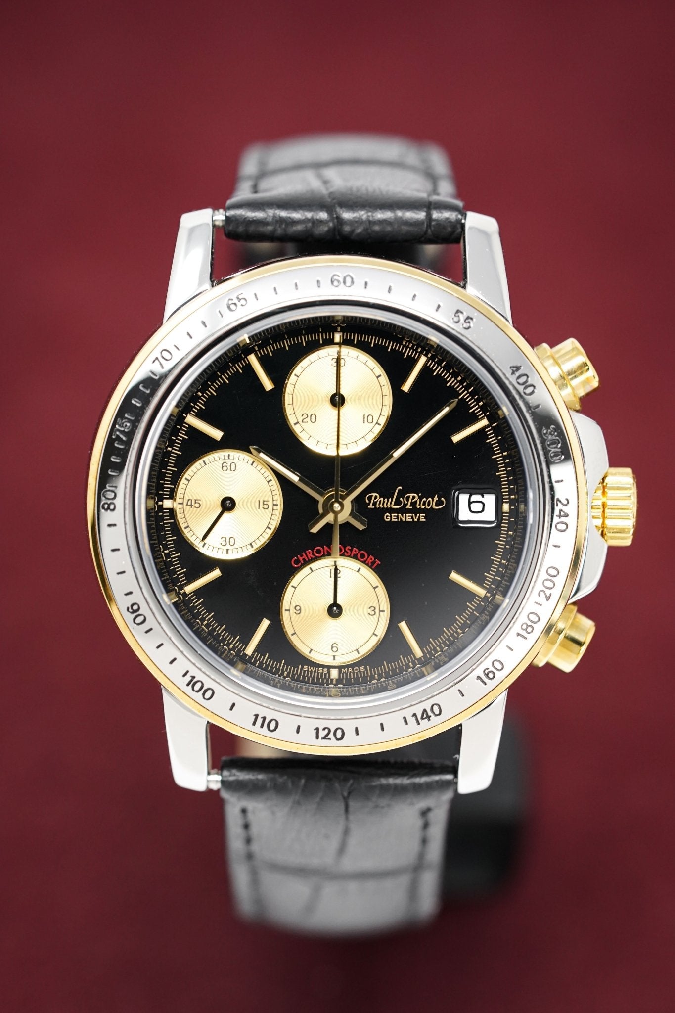 Paul Picot Men's Watch Chronosport Chronograph Black P7005.320.354