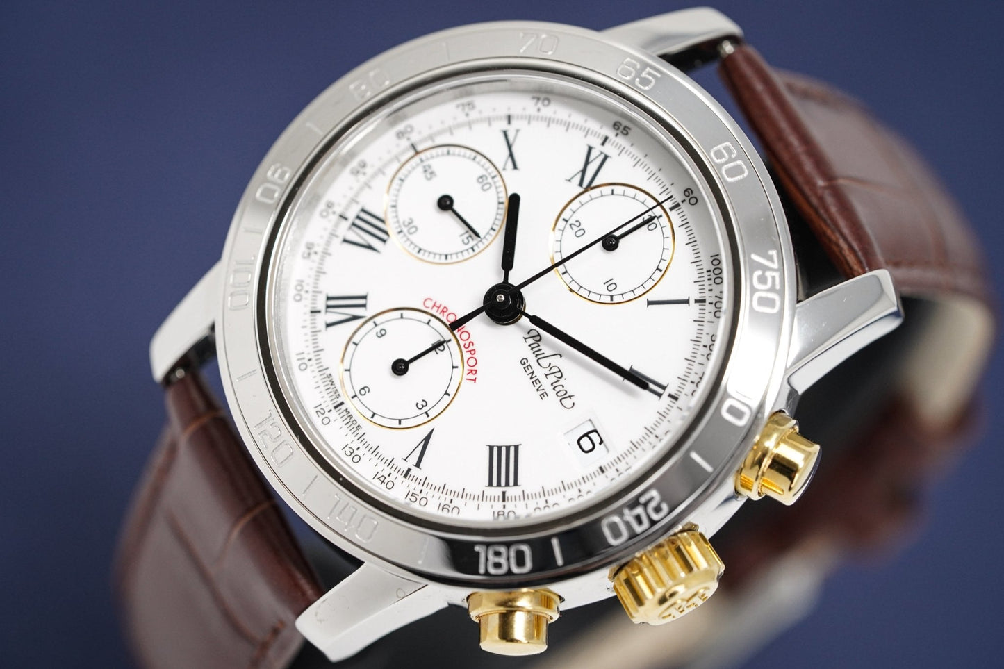 Paul Picot Men's Watch Chronosport Chronograph White P7034.20B.113