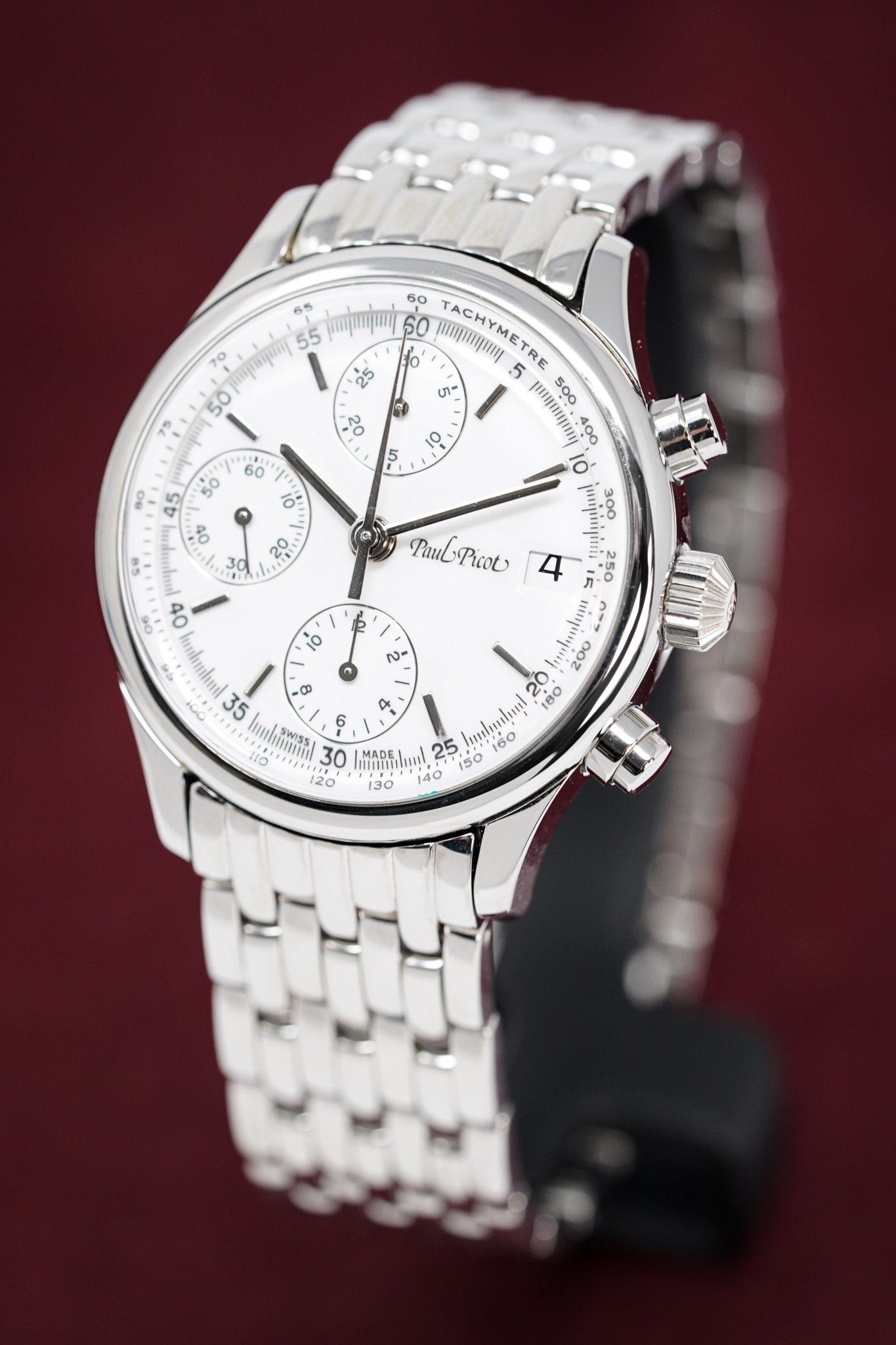 Paul Picot Men's Watch Telemark Chronograph White P4102.20.111/B