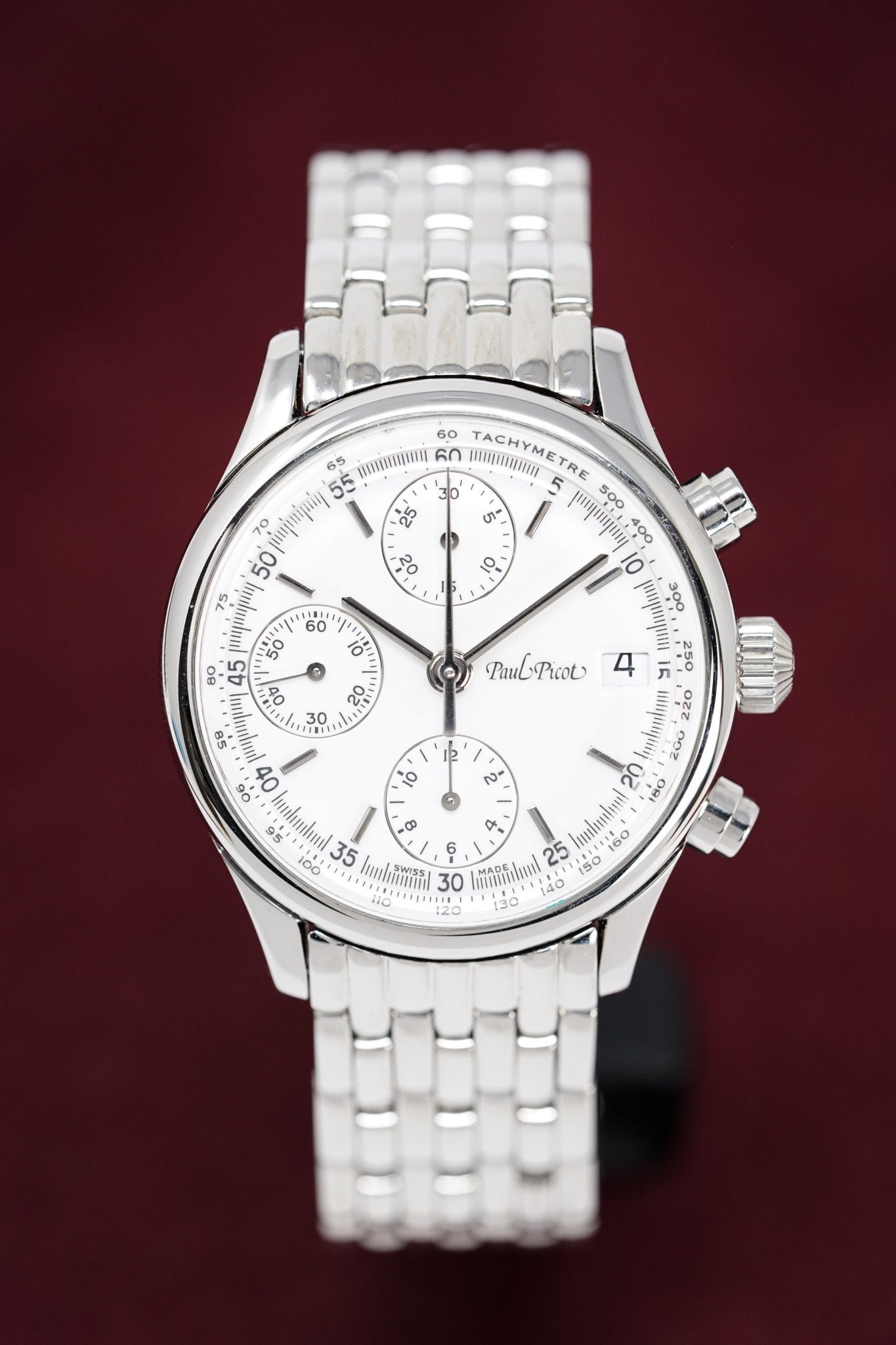 Paul Picot Men's Watch Telemark Chronograph White P4102.20.111/B