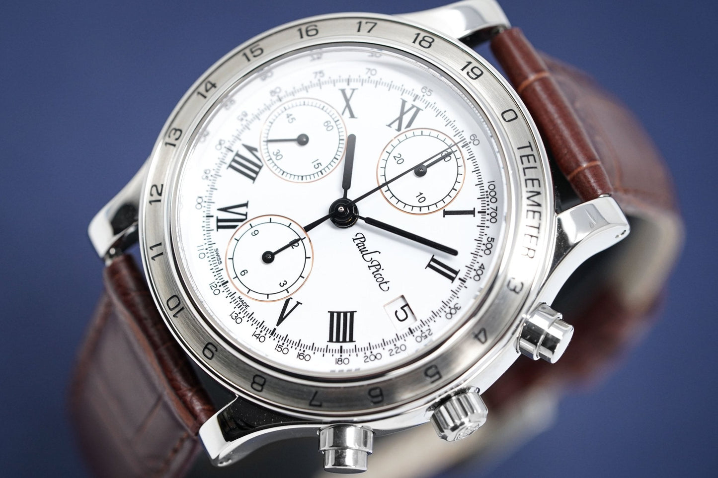 Paul Picot Men's Watch Telemeter Chronograph White P7004A20.113