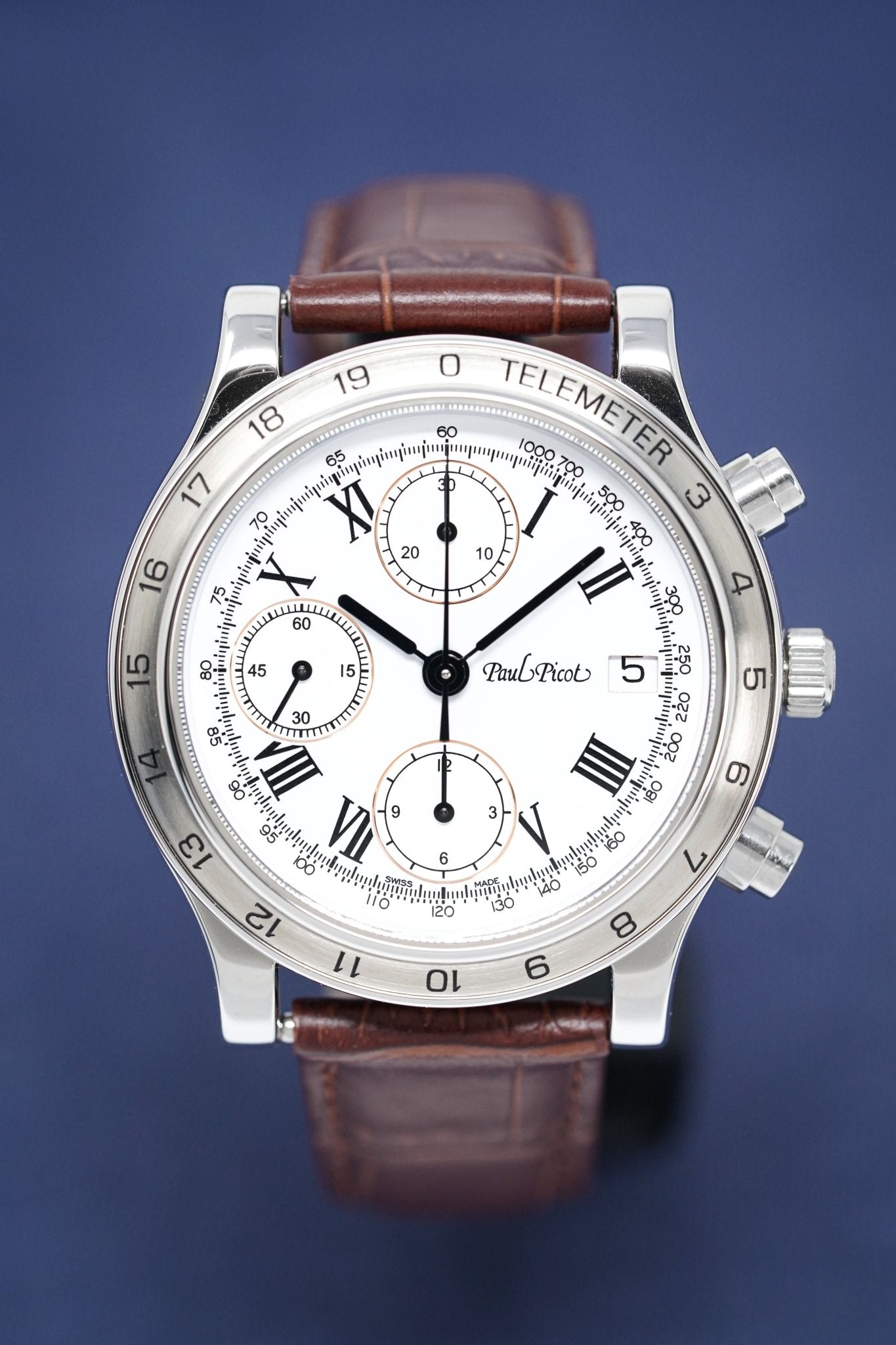 Paul Picot Men's Watch Telemeter Chronograph White P7004A20.113