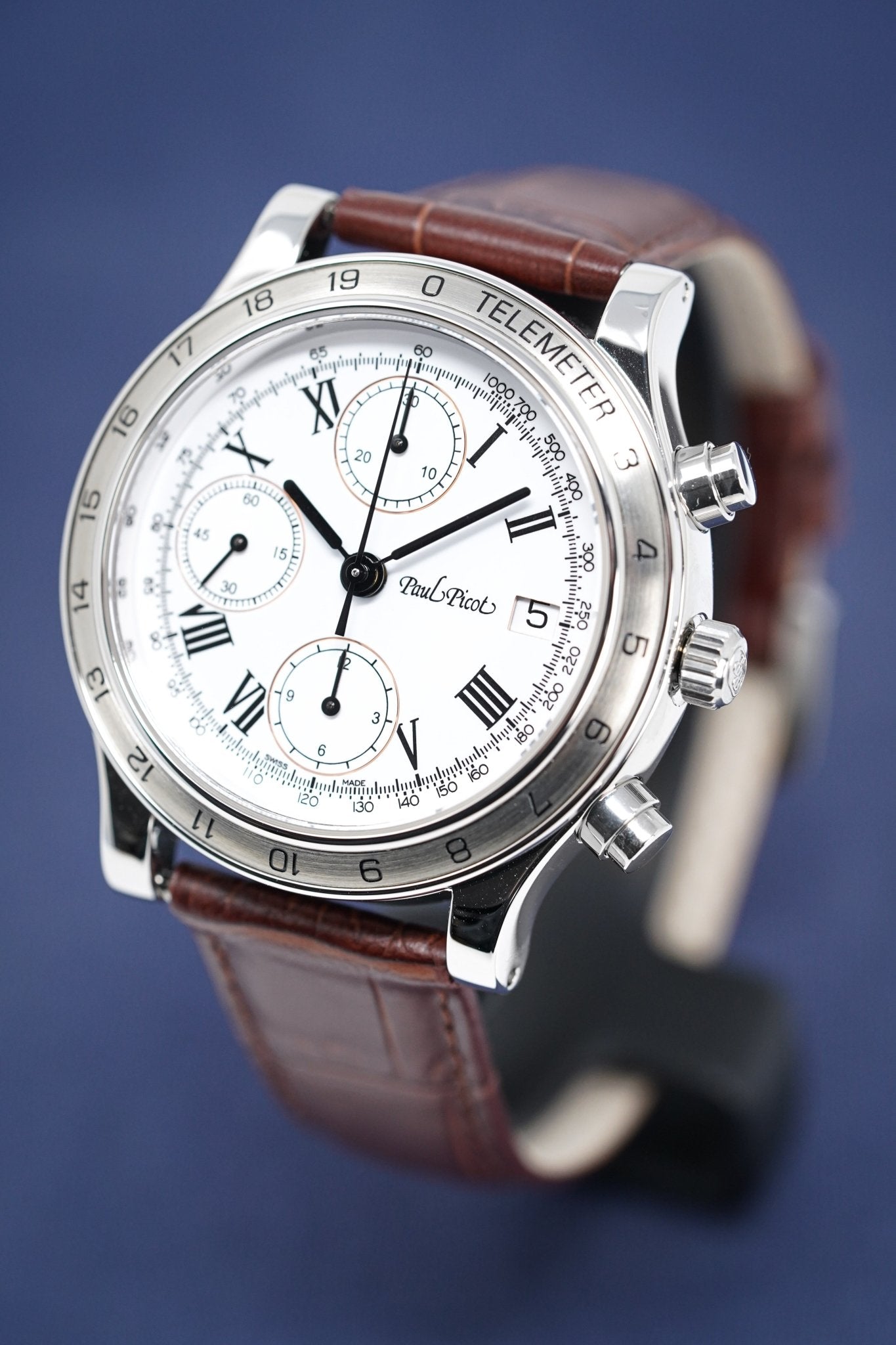 Paul Picot Men's Watch Telemeter Chronograph White P7004A20.113