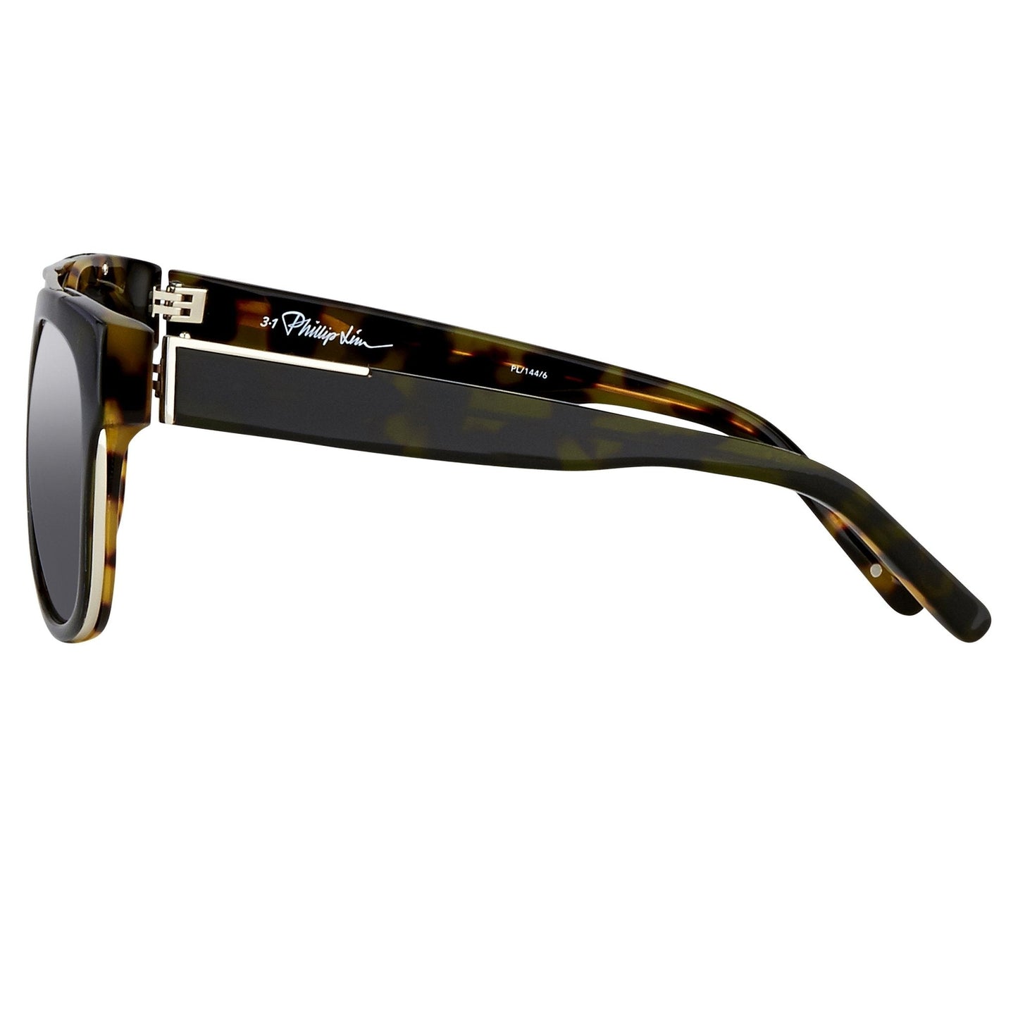 Phillip Lim Men's Sunglasses Rectangular Tortoiseshell and Fog Green PL144C6SUN