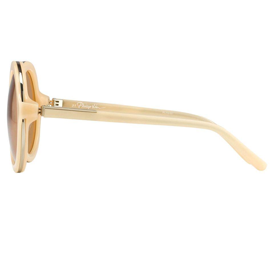 Phillip Lim Sunglasses Round Apricot and Dark Brown