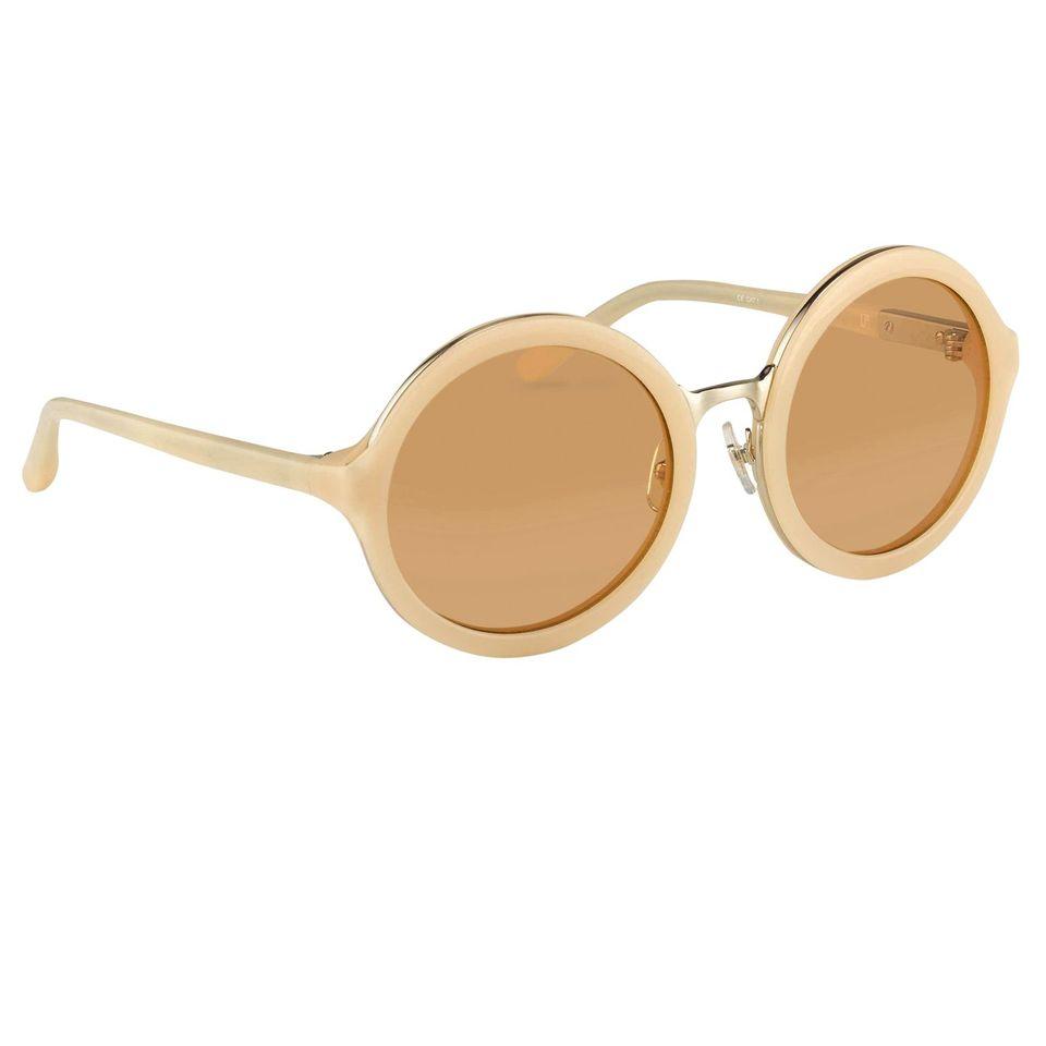 Phillip Lim Sunglasses Round Apricot and Dark Brown