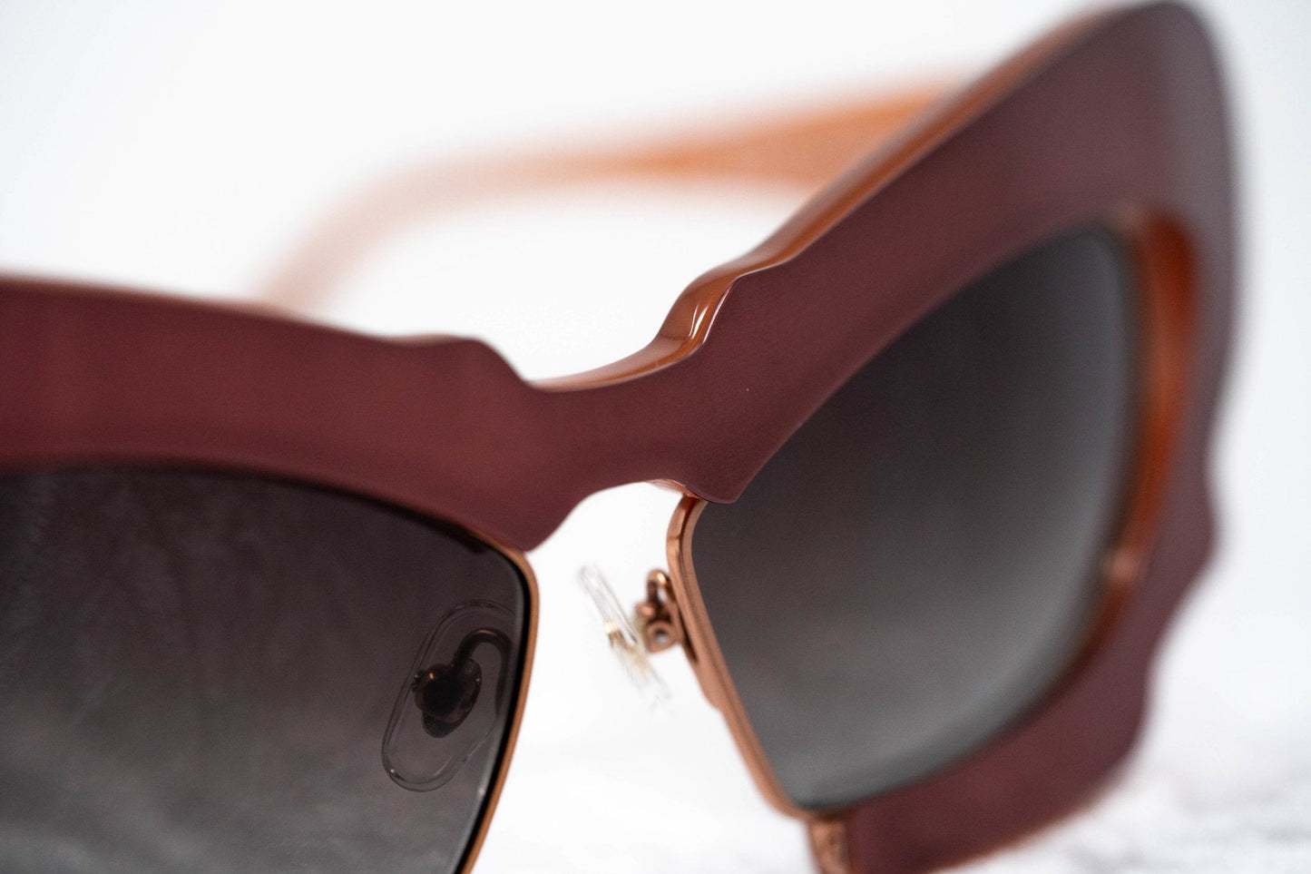 Prabal Gurung Sunglasses Cat Eye Special Brushed Red and Grey Gradient