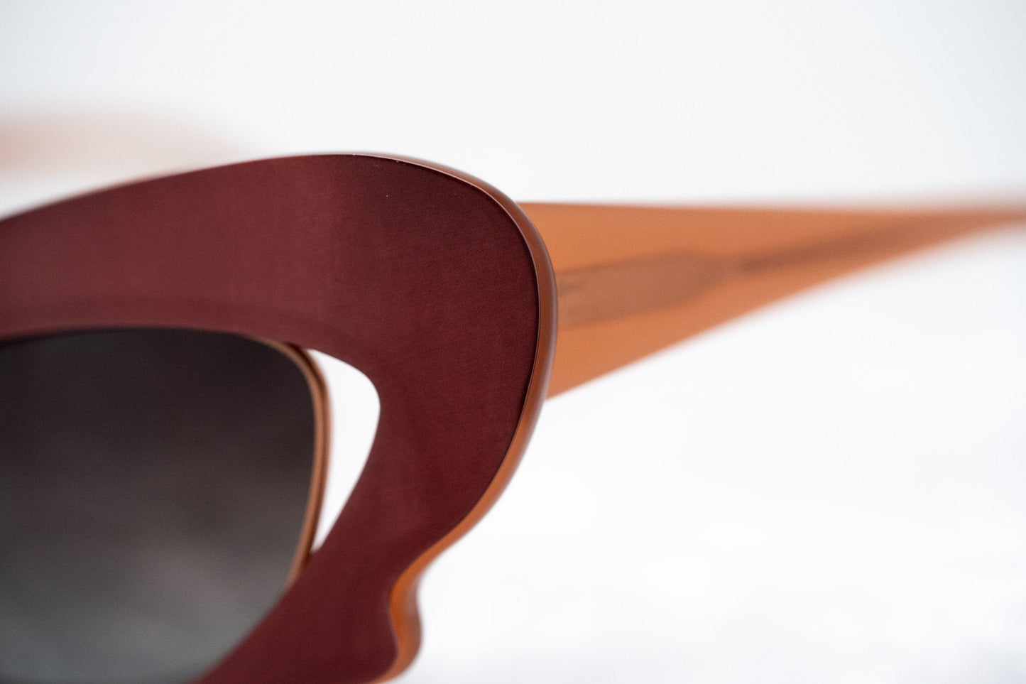 Prabal Gurung Sunglasses Cat Eye Special Brushed Red and Grey Gradient