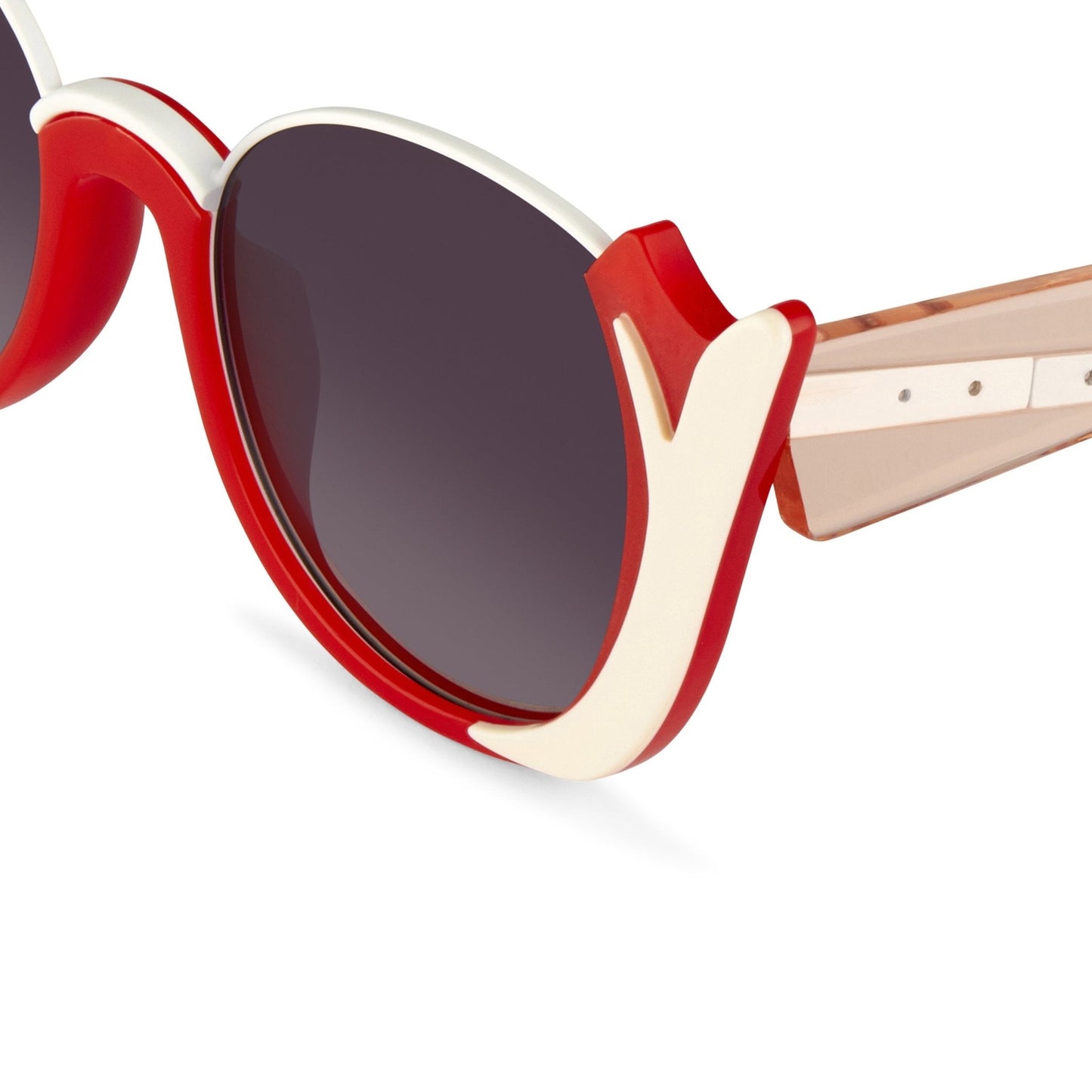 Prabal Gurung Ladies Sunglasses Round Crimson and Grey PG24C4SUN