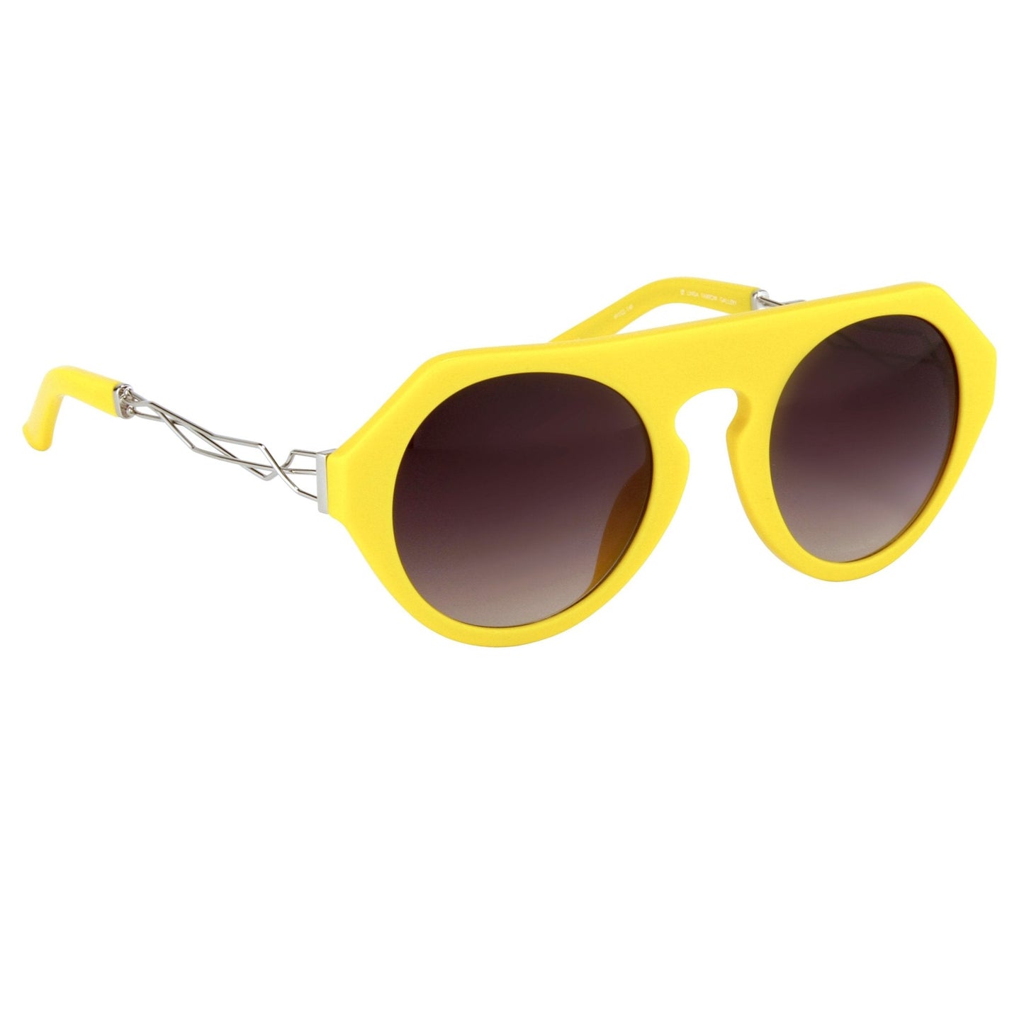 Prabal Gurung Sunglasses Round Yellow and Grey