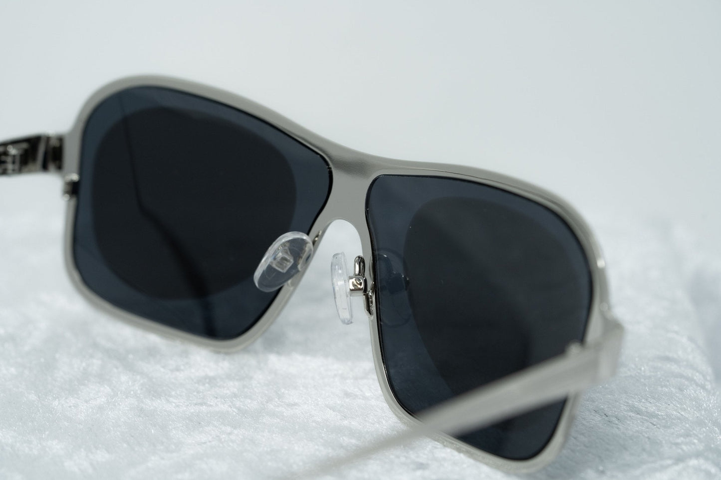 Raf Simons Sunglasses Size Extra Small Rectangular Silver and Grey
