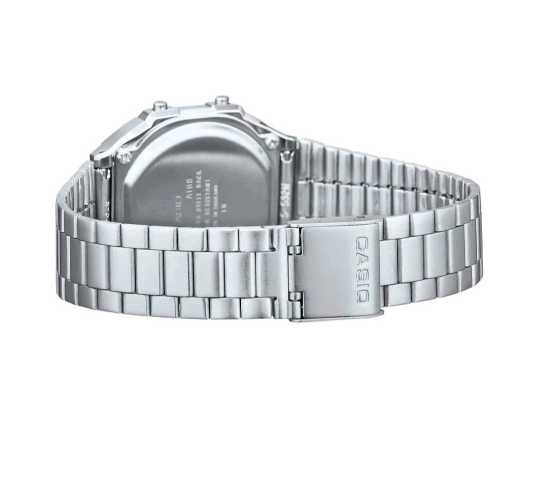 Casio Unisex Digital Watch A168WA Retro Classic, Silver