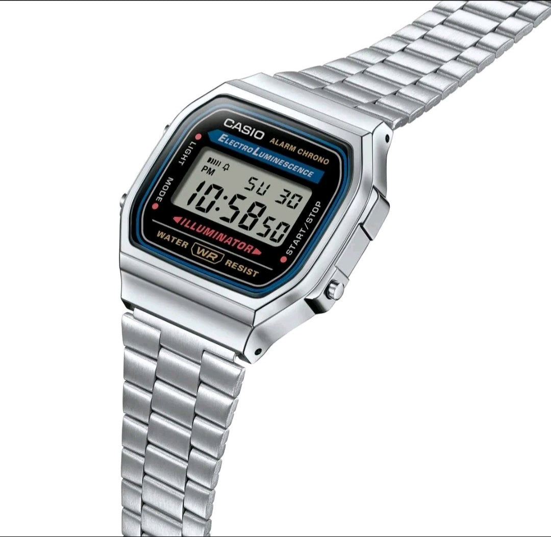 Casio Unisex Digital Watch A168WA Retro Classic, Silver