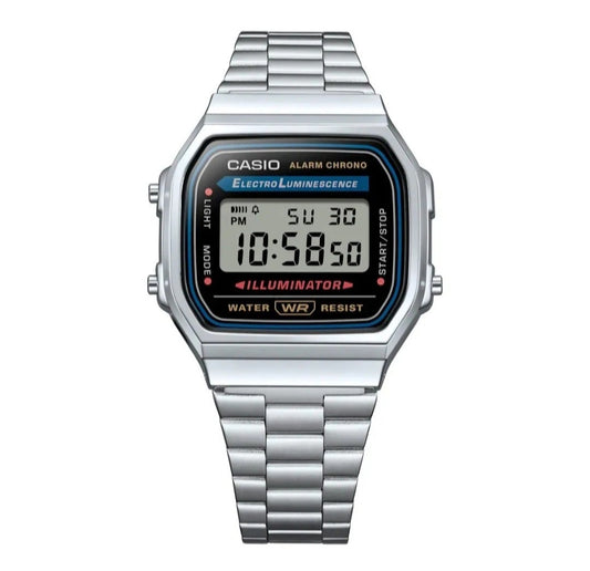 Casio Unisex Digital Watch A168WA Retro Classic, Silver