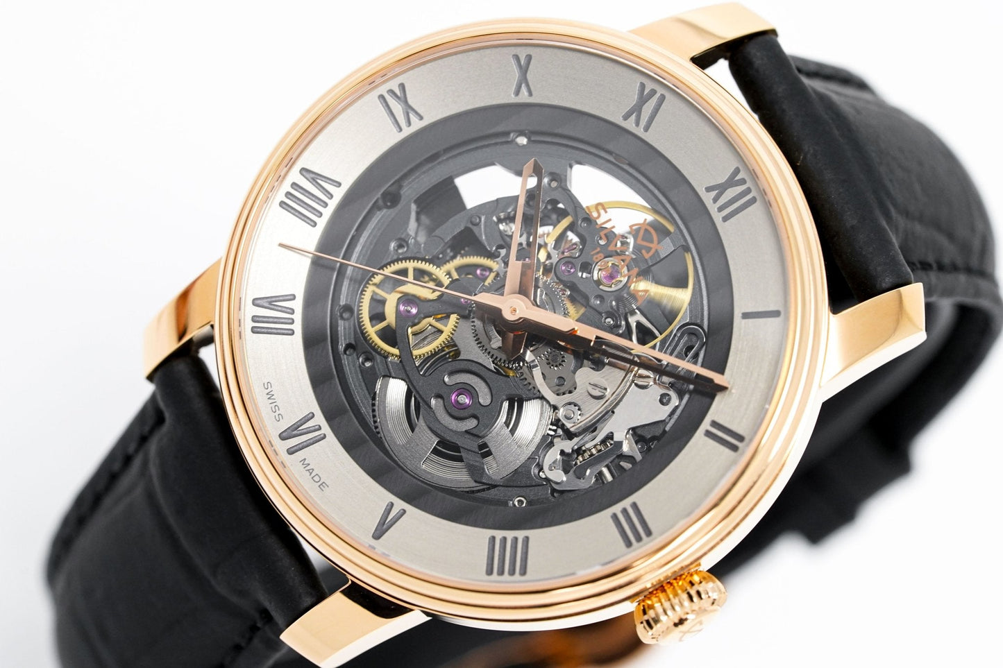 Silvana Men's Watch Black Origins Rose Gold PVD Rubber SR41ARR63RN