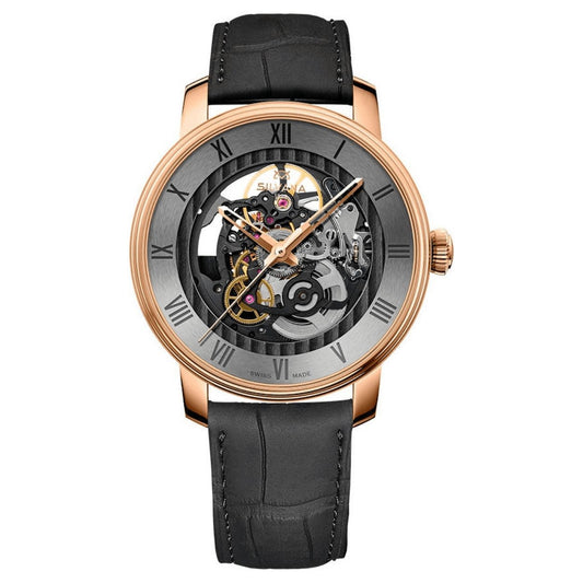 Silvana Men's Watch Black Origins Rose Gold PVD Rubber SR41ARR63RN