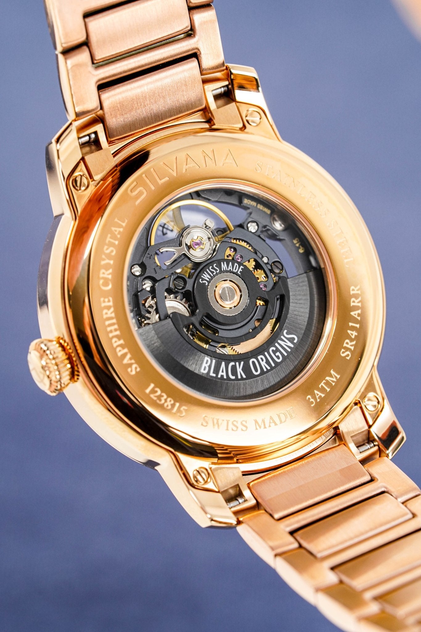 Silvana Men's Watch Black Origins Rose Gold PVD SR41ARR63R