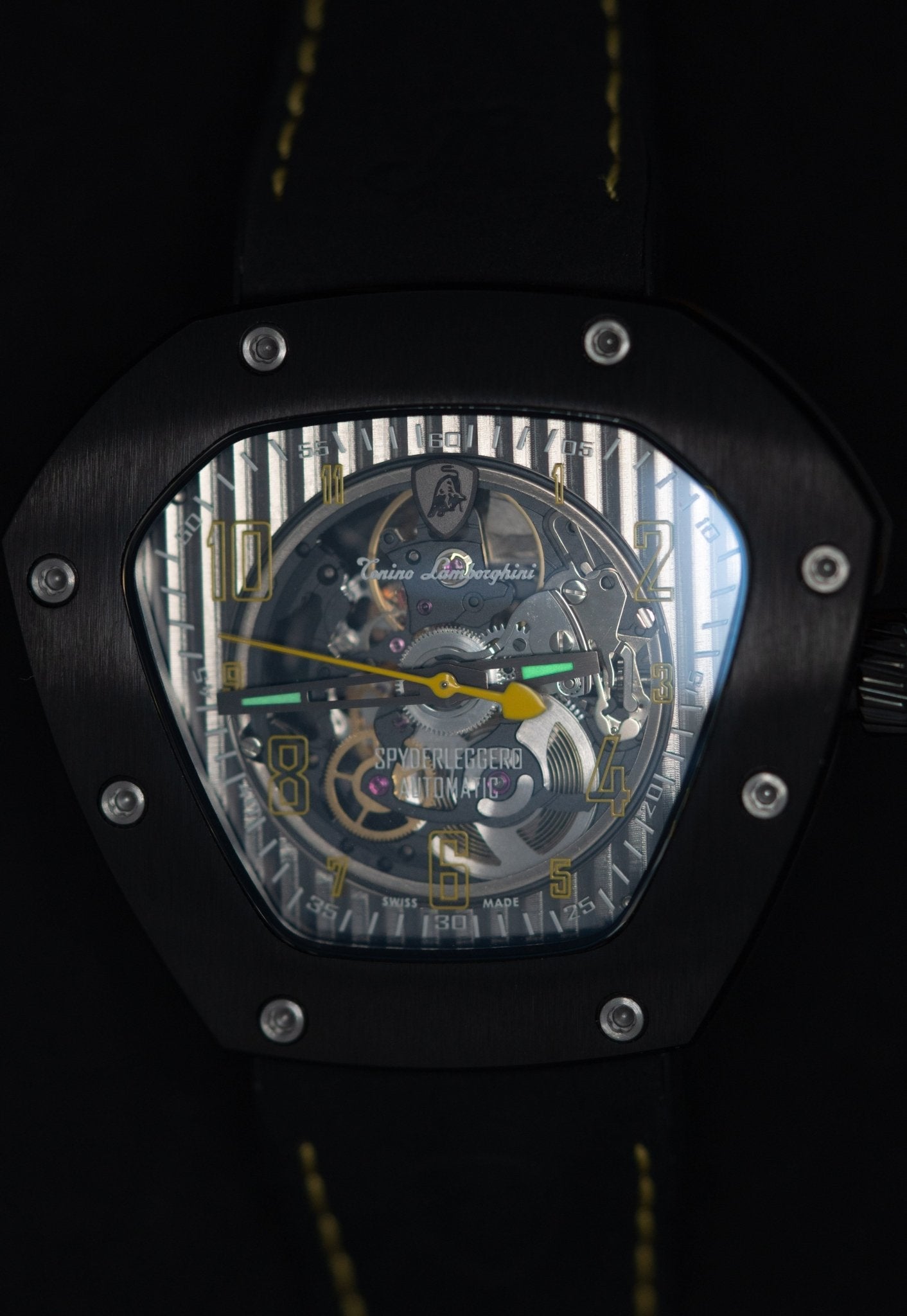 Tonino Lamborghini Spyderleggero Skeleton Watch Yellow TLF-T06-3