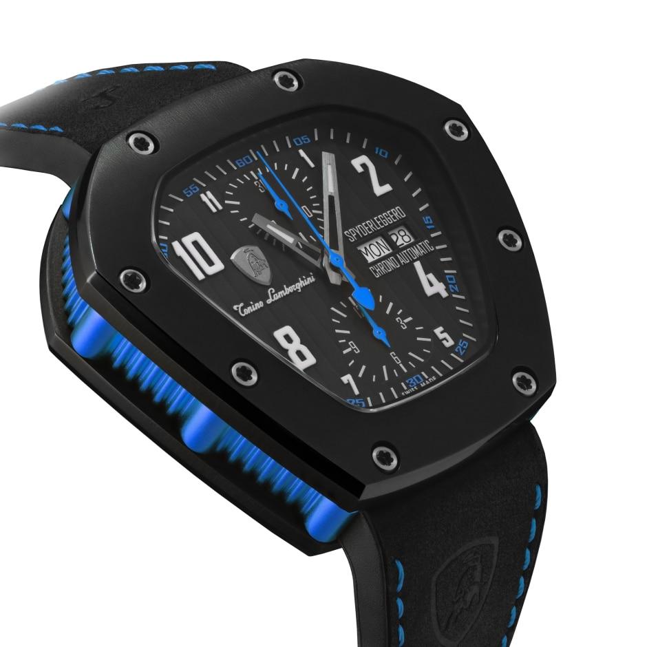Tonino Lamborghini Spyderleggero Chronograph Watch Day Date Blue TLF-T07-4