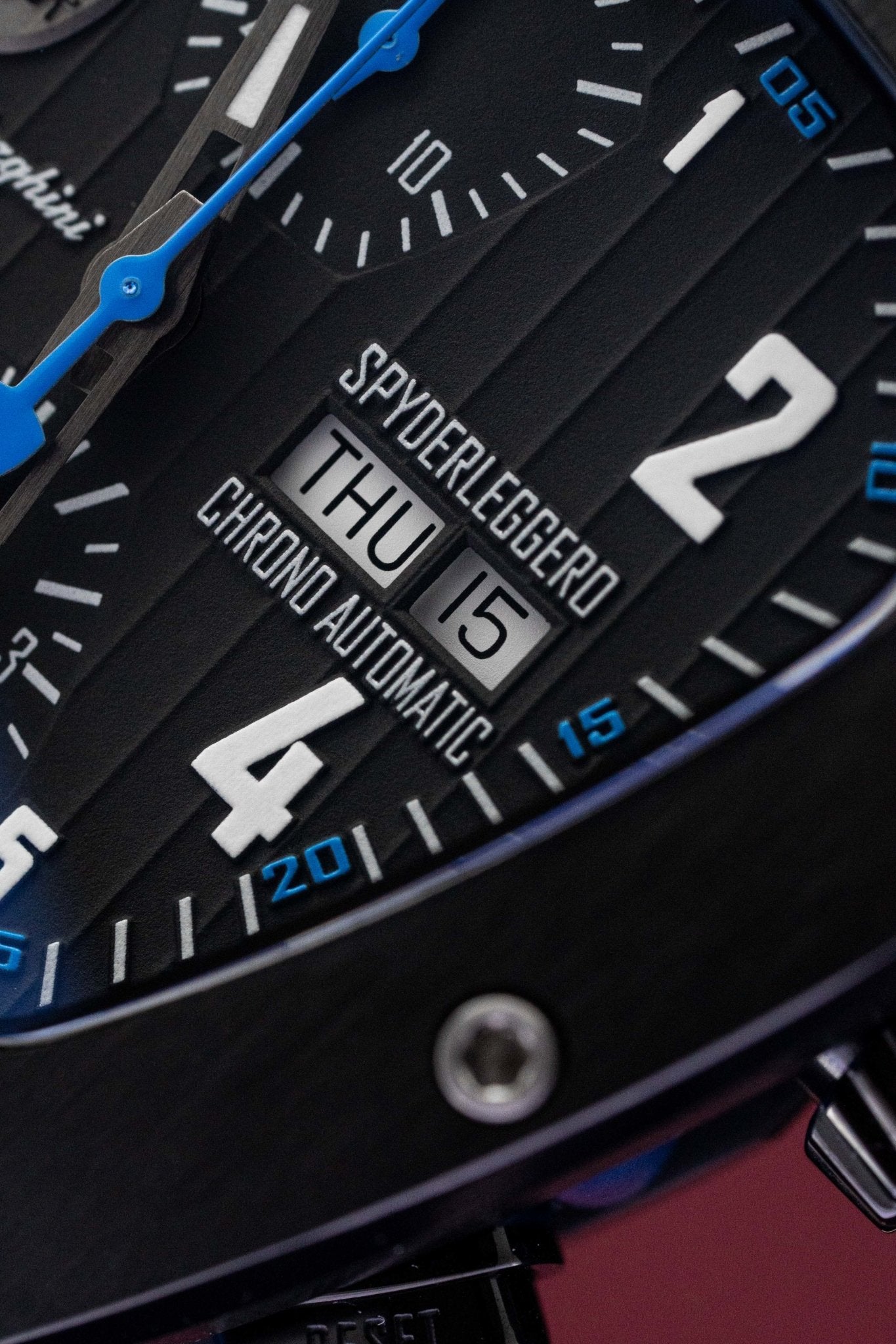 Tonino Lamborghini Spyderleggero Chronograph Watch Day Date Blue TLF-T07-4