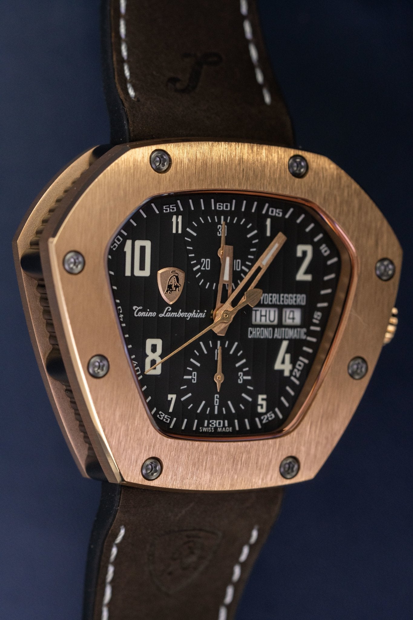 Tonino Lamborghini Spyderleggero Chronograph Watch Day Date IP Rose Gold TLF-T07-5