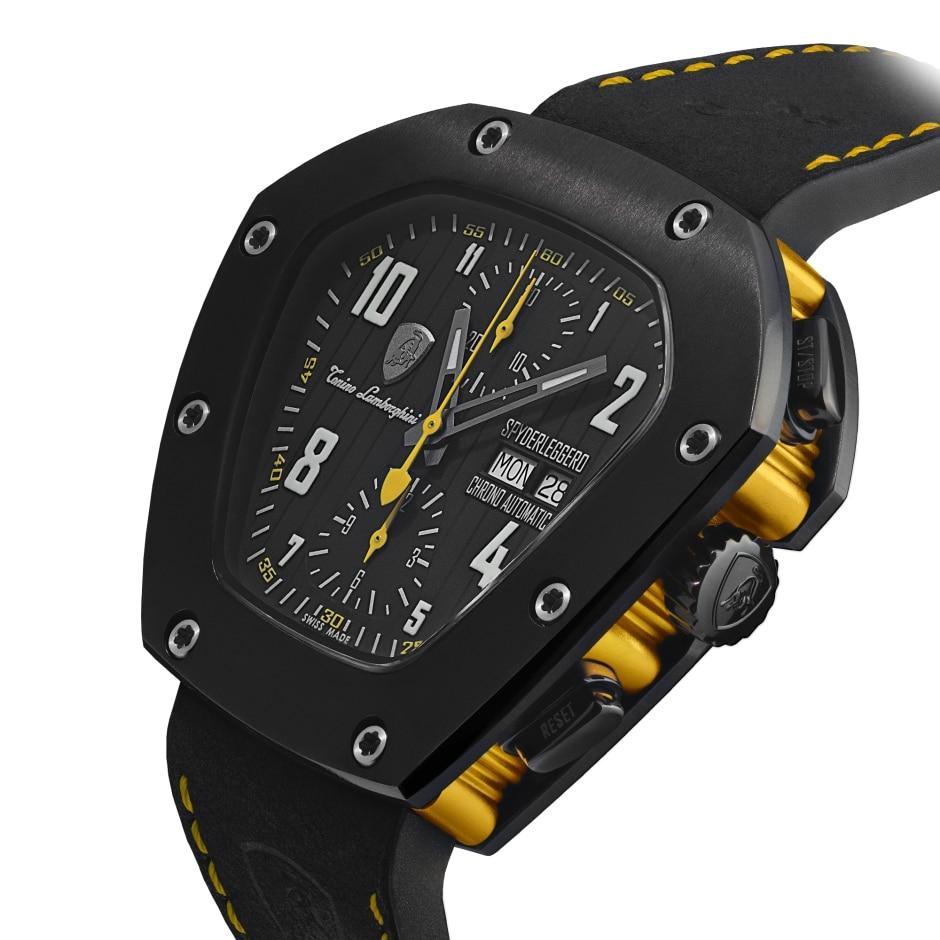 Tonino Lamborghini Spyderleggero Chronograph Watch Day Date Yellow TLF-T07-3