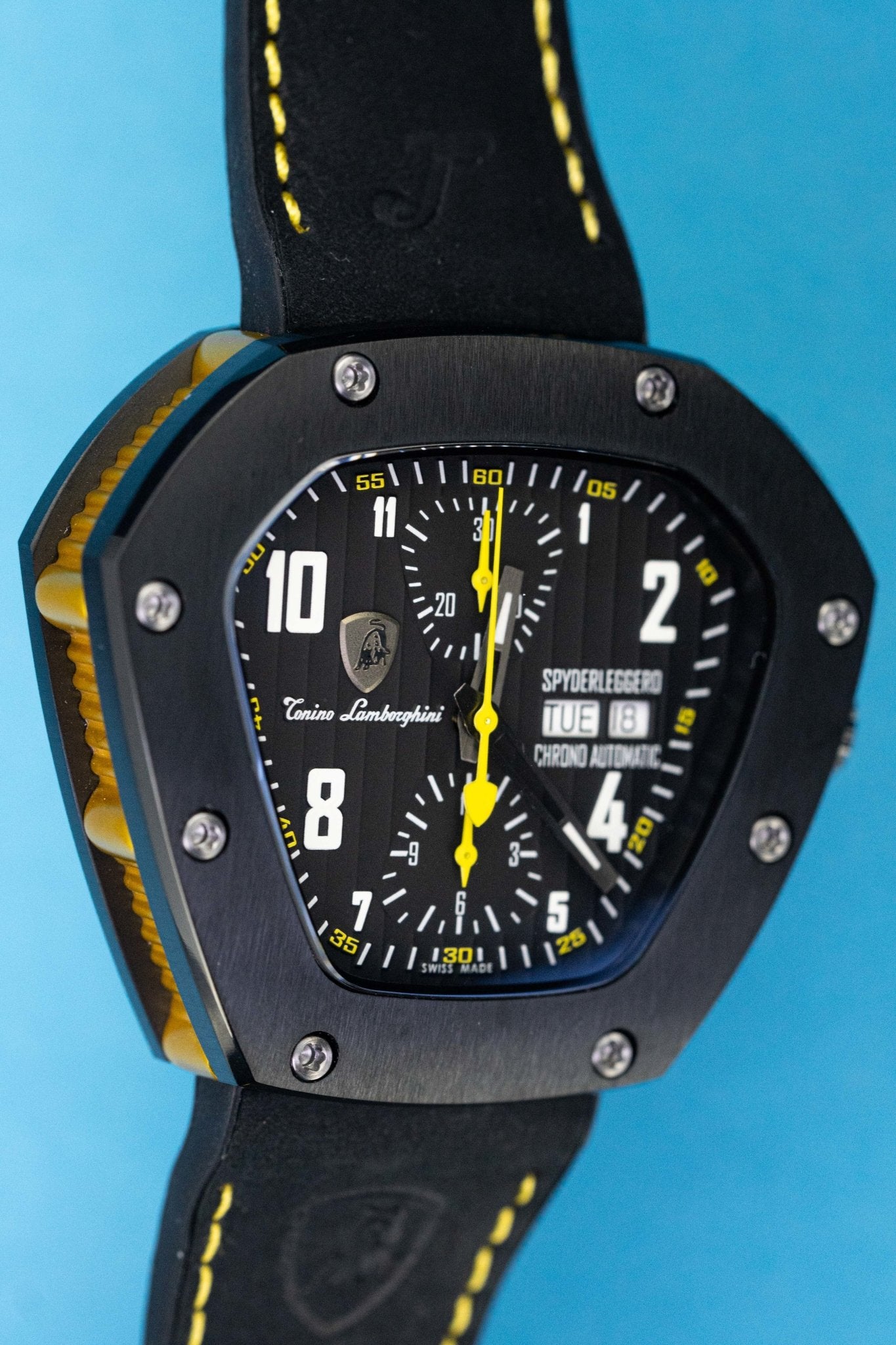 Tonino Lamborghini Spyderleggero Chronograph Watch Day Date Yellow TLF-T07-3