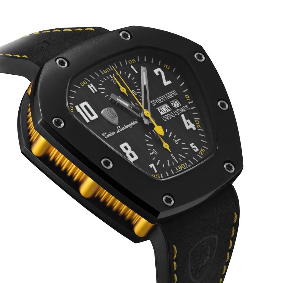 Tonino Lamborghini Spyderleggero Chronograph Watch Day Date Yellow TLF-T07-3