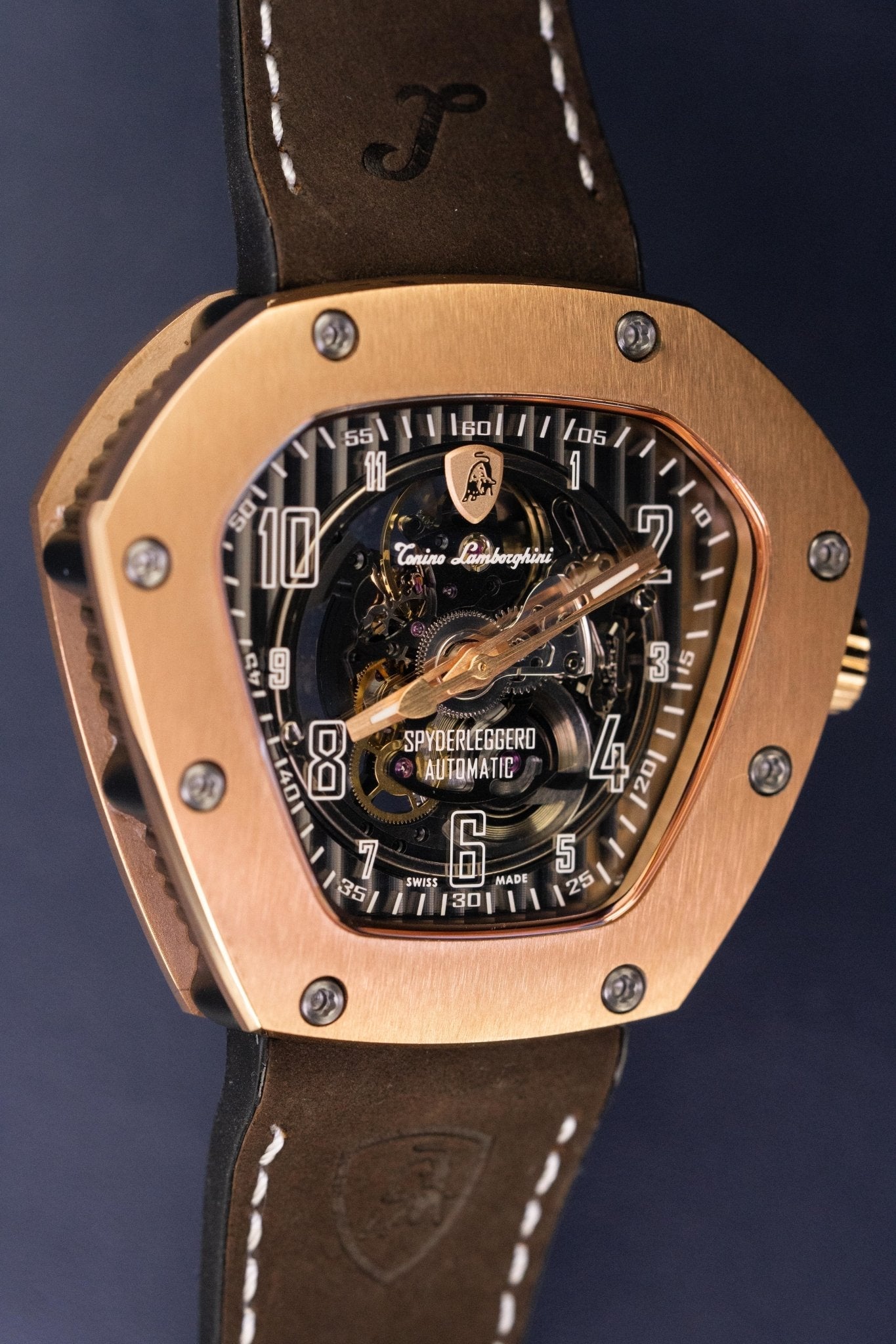 Tonino Lamborghini Spyderleggero Skeleton Watch TLF-T06-5 IP Rose Gold