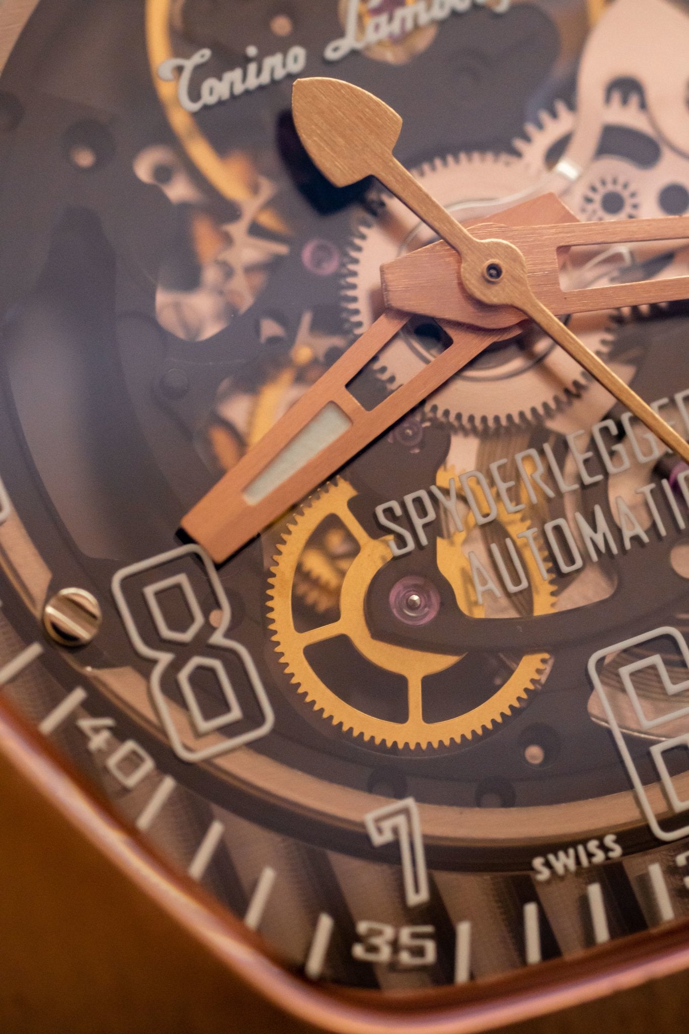 Tonino Lamborghini Spyderleggero Skeleton Watch TLF-T06-5 IP Rose Gold