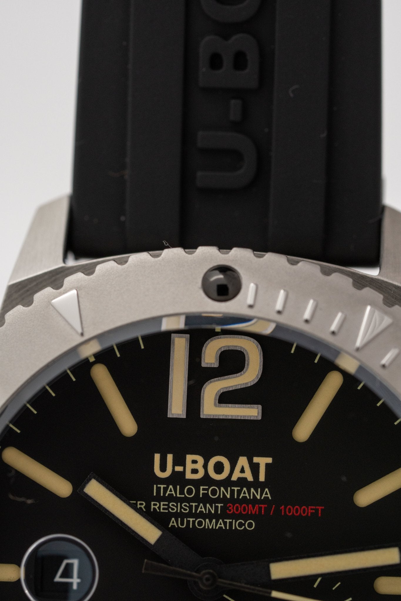 U-Boat Watch Sommerso Diver Black Silicone Strap 9007/A
