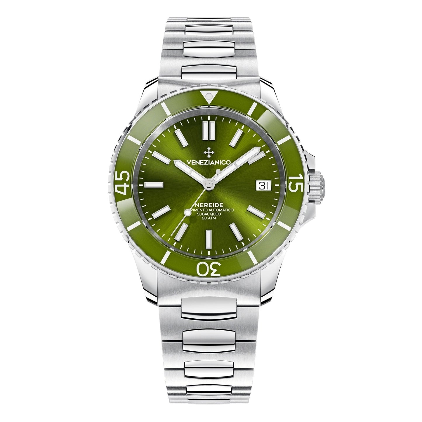 Venezianico Automatic Watch Nereide 39 Canova Bracelet Green 3121501C