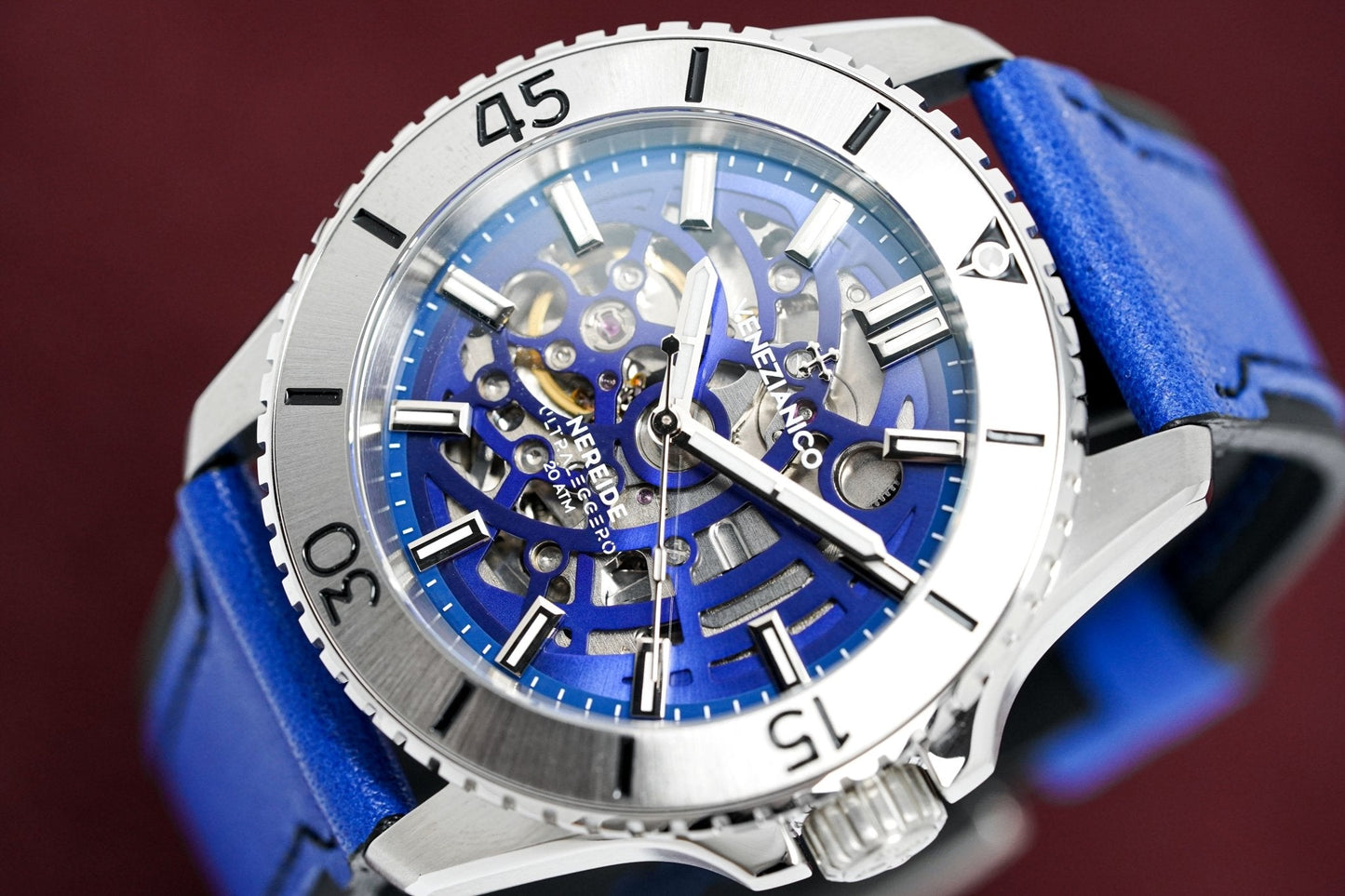 Venezianico Automatic Watch Nereide UltraLeggero Skeleton Blue 3921502