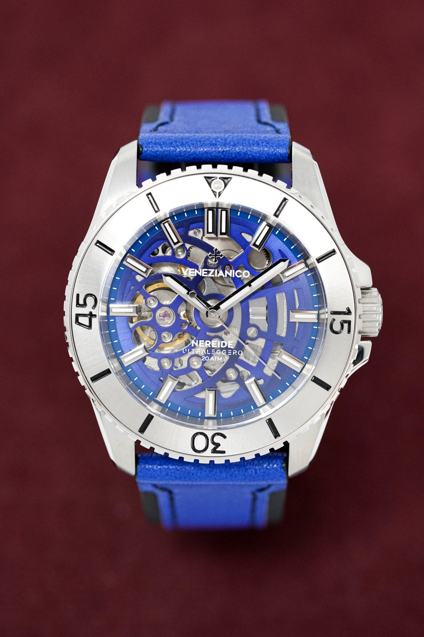 Venezianico Automatic Watch Nereide UltraLeggero Skeleton Blue 3921502