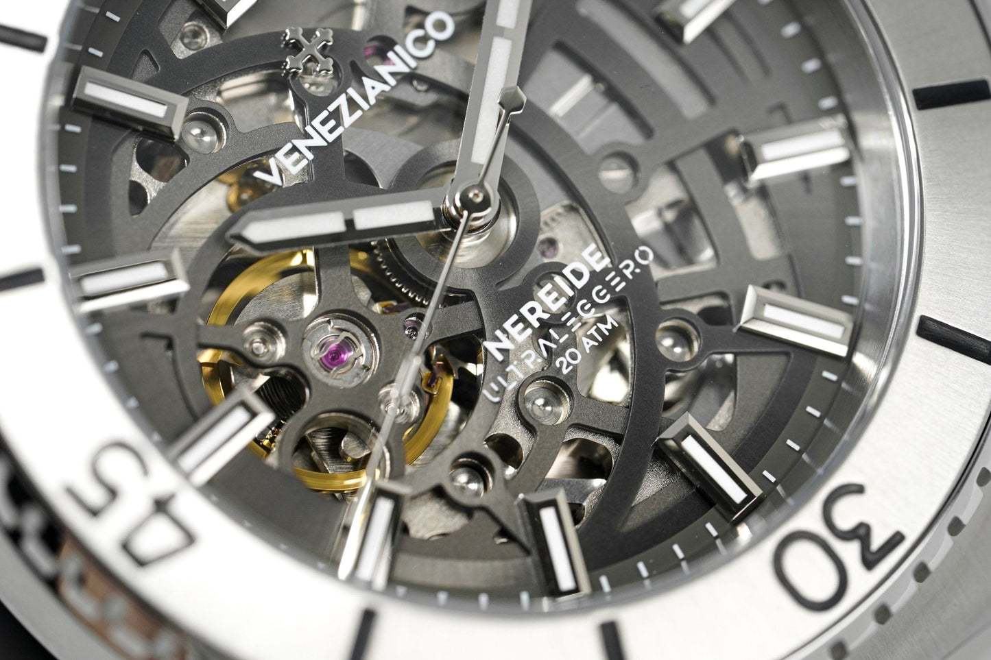 Venezianico Automatic Watch Nereide UltraLeggero Skeleton Canova Bracelet 3921503C